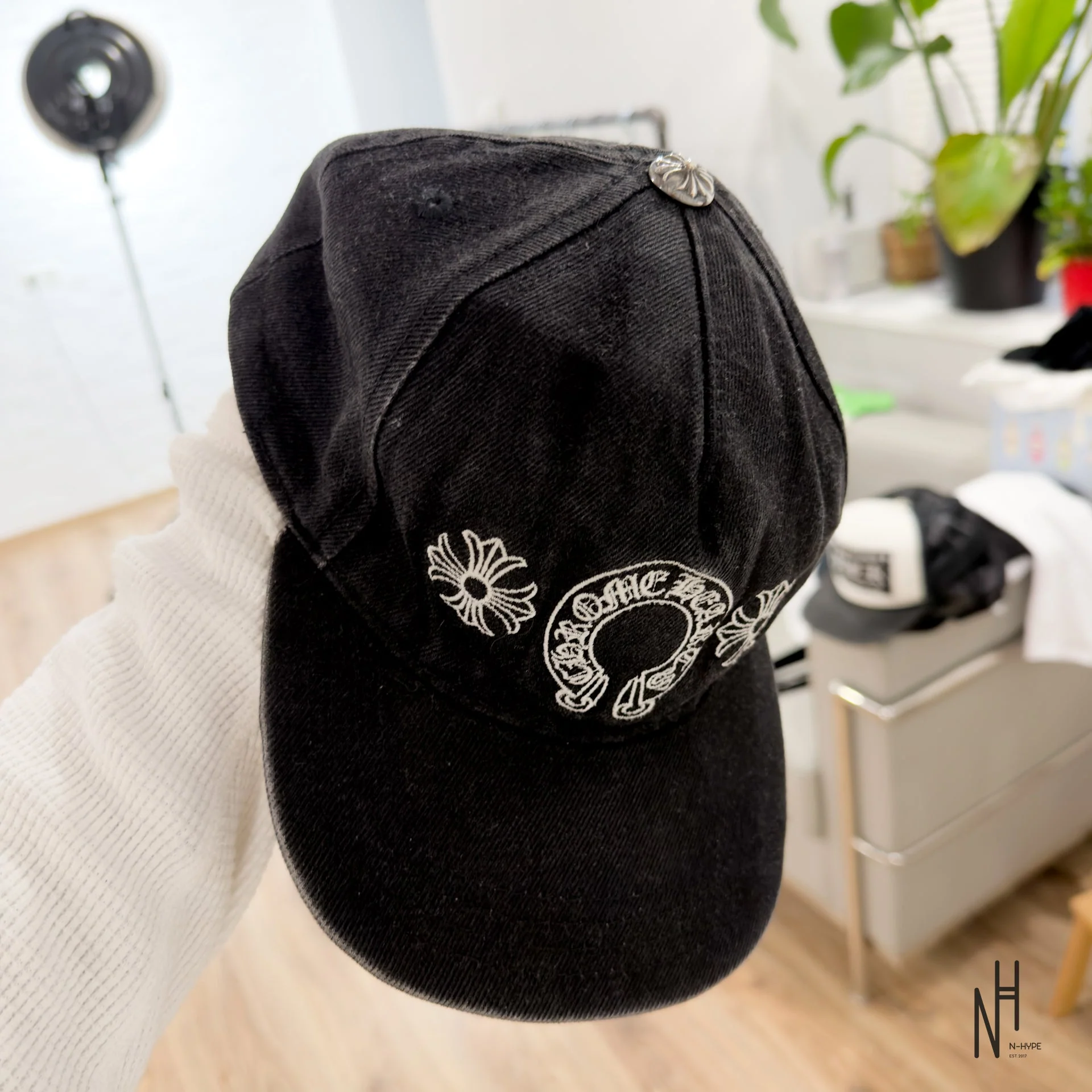 Chrome Hearts Horseshoe Denim Baseball Hat - Image 4