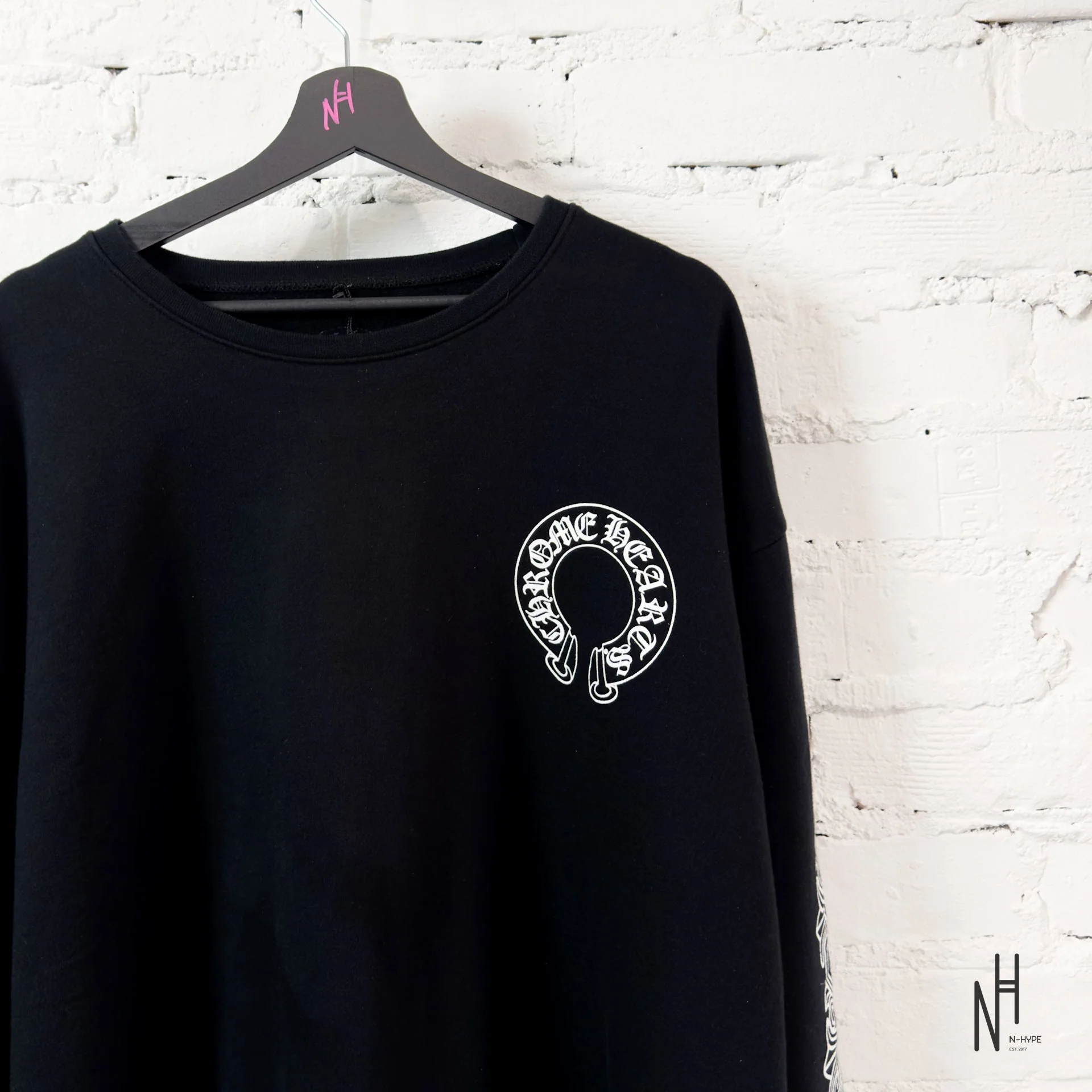 Chrome Hearts Horseshoe Floral Crewneck Black - Image 2
