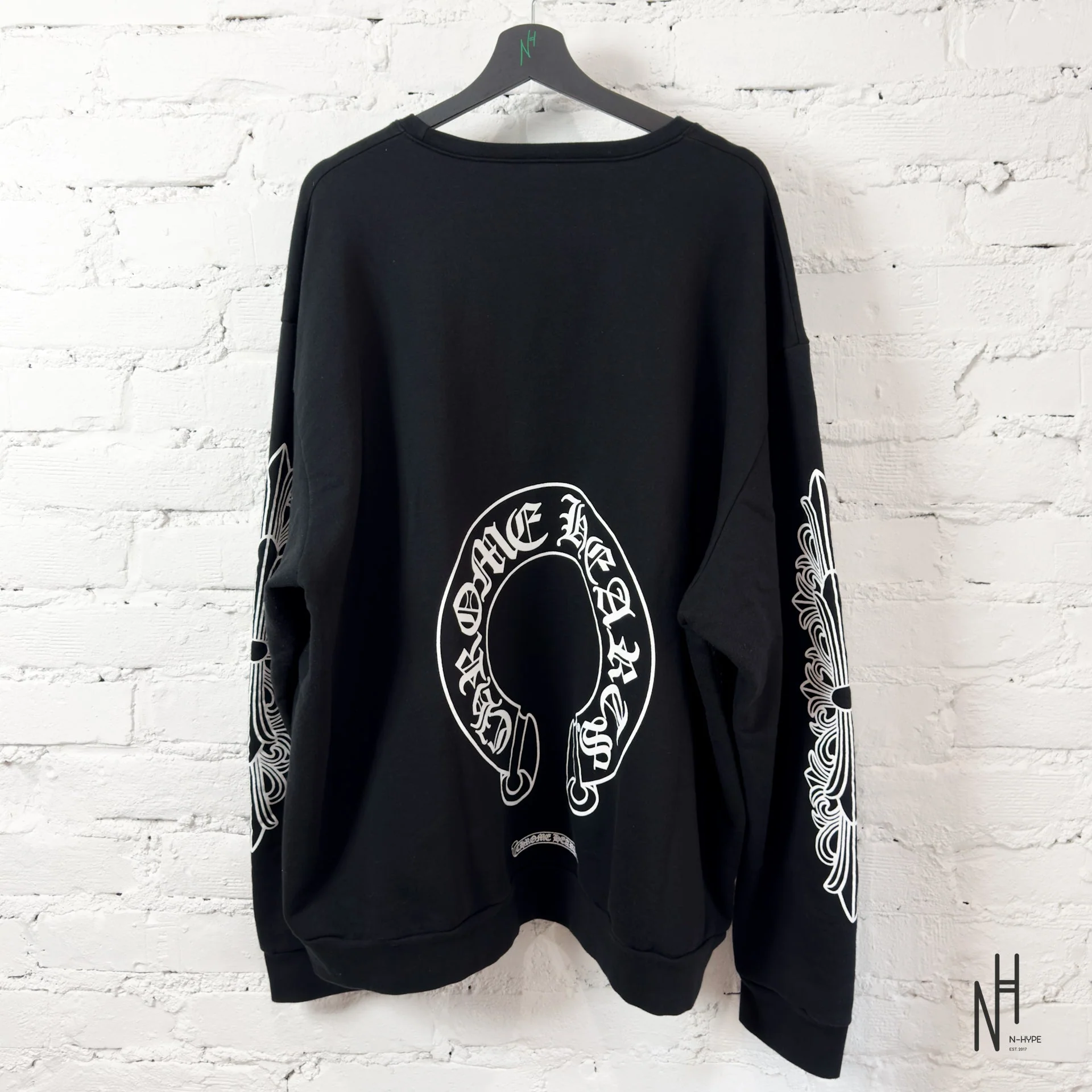 Chrome Hearts Horseshoe Floral Crewneck Black - Image 3