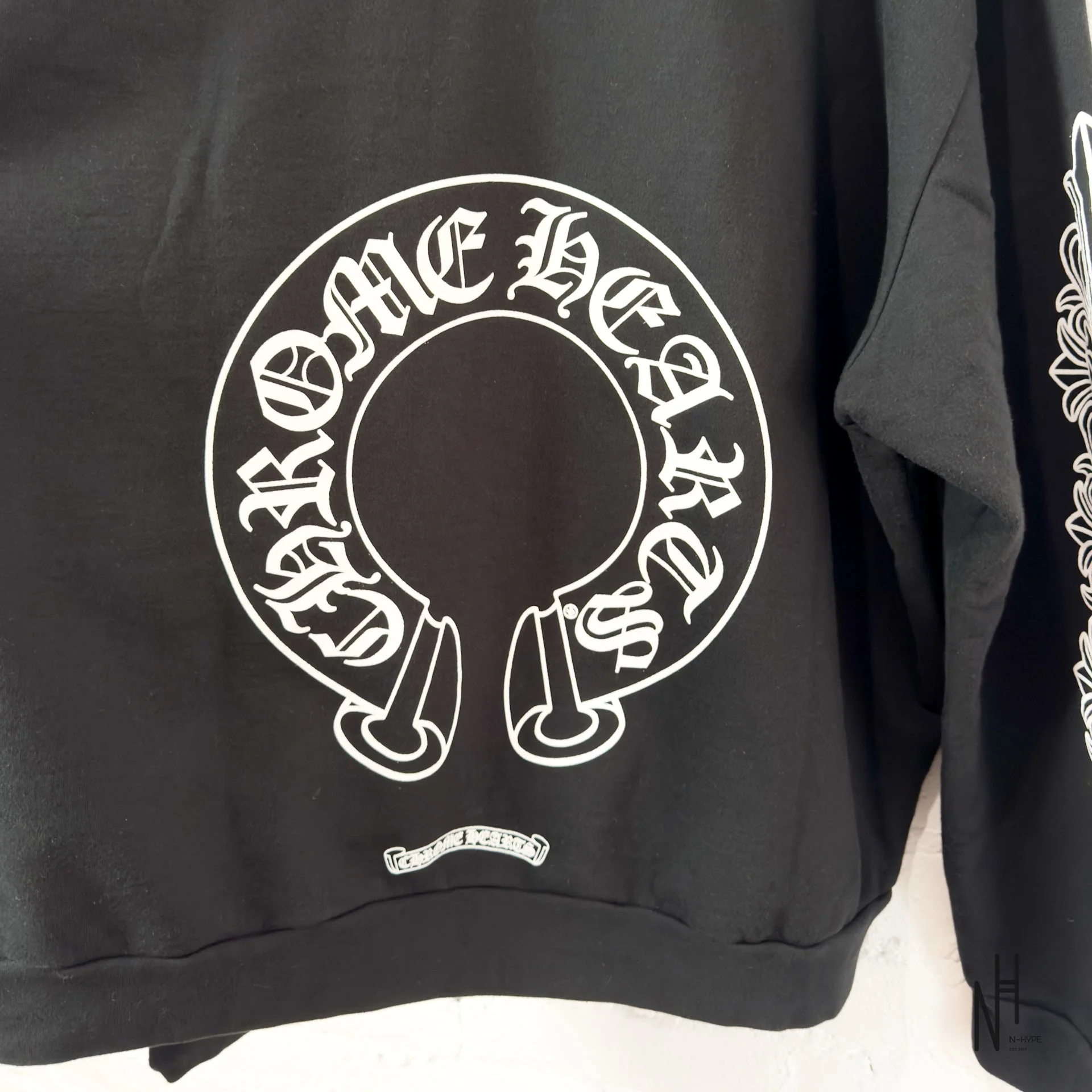 Chrome Hearts Horseshoe Floral Crewneck Black - Image 4