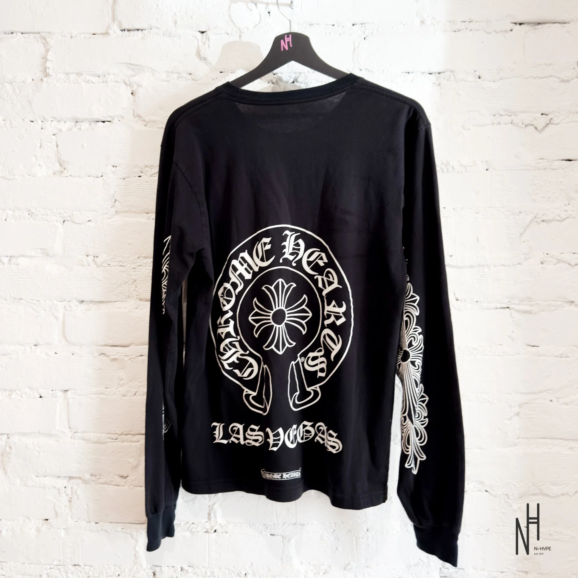 Chrome Hearts Horseshoe Floral Las Vegas Black Longsleeve T-Shirt - Image 2