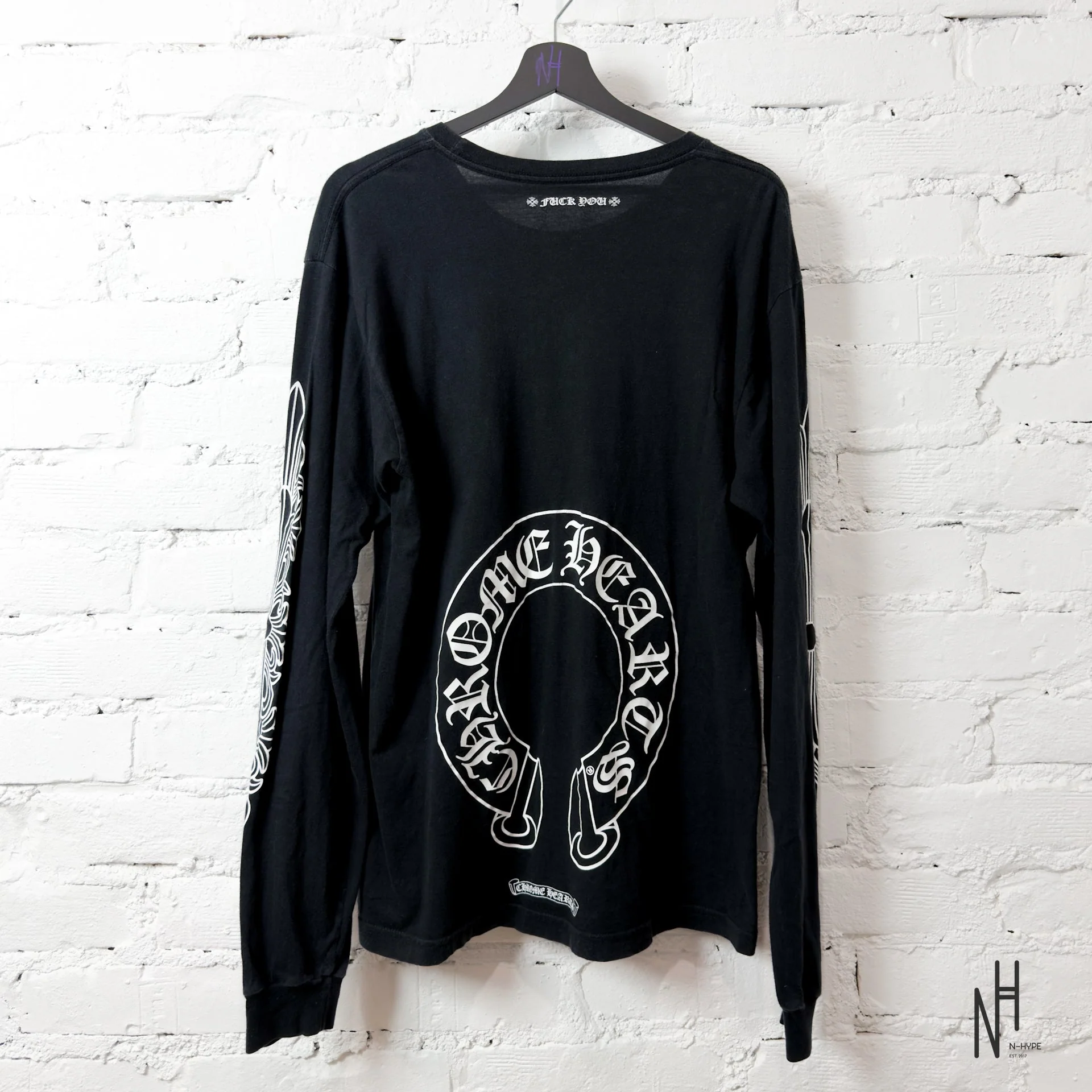 Chrome Hearts Horseshoe Floral Long Sleeve Black - Image 4