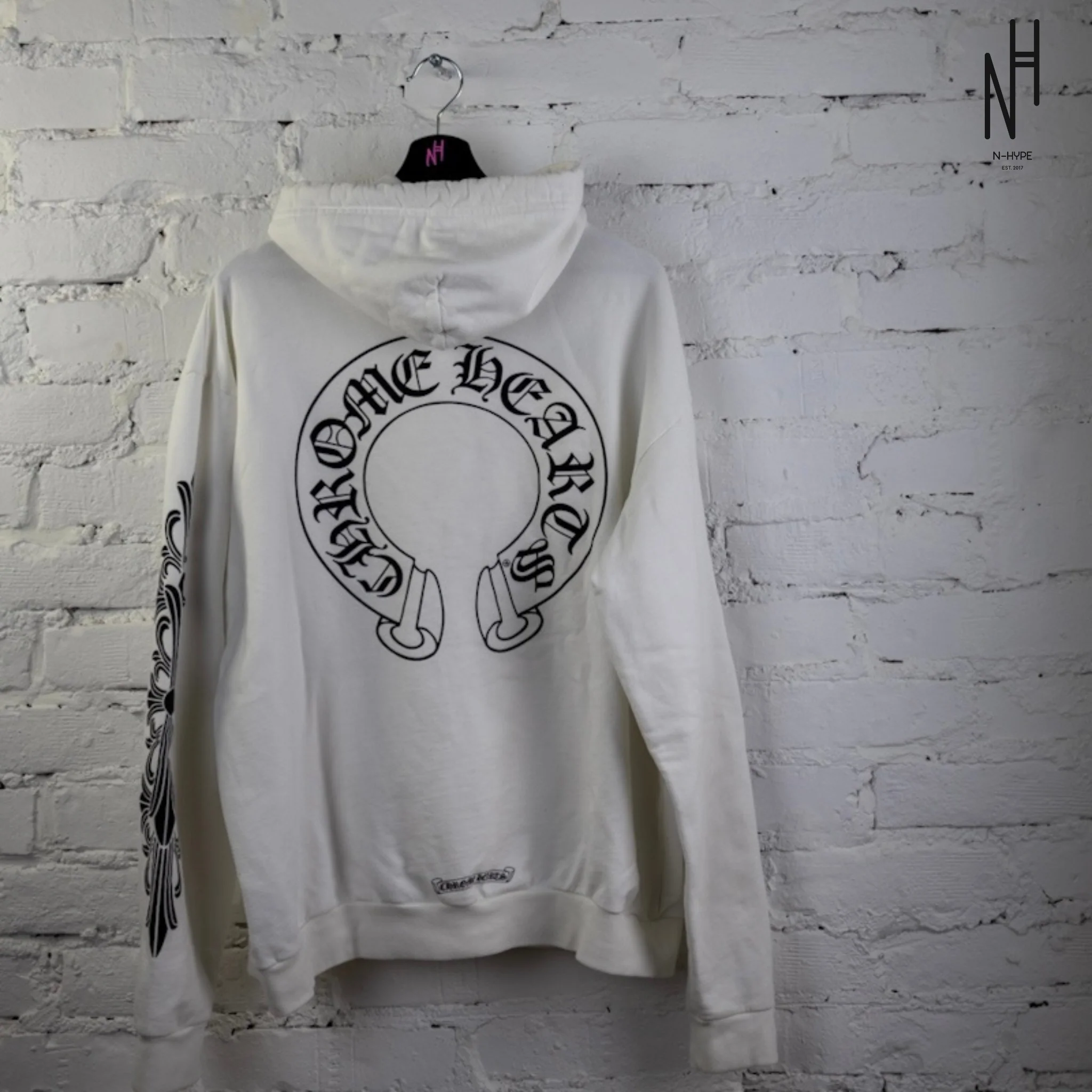 Chrome Hearts Horseshoe Hoodie White - Image 2