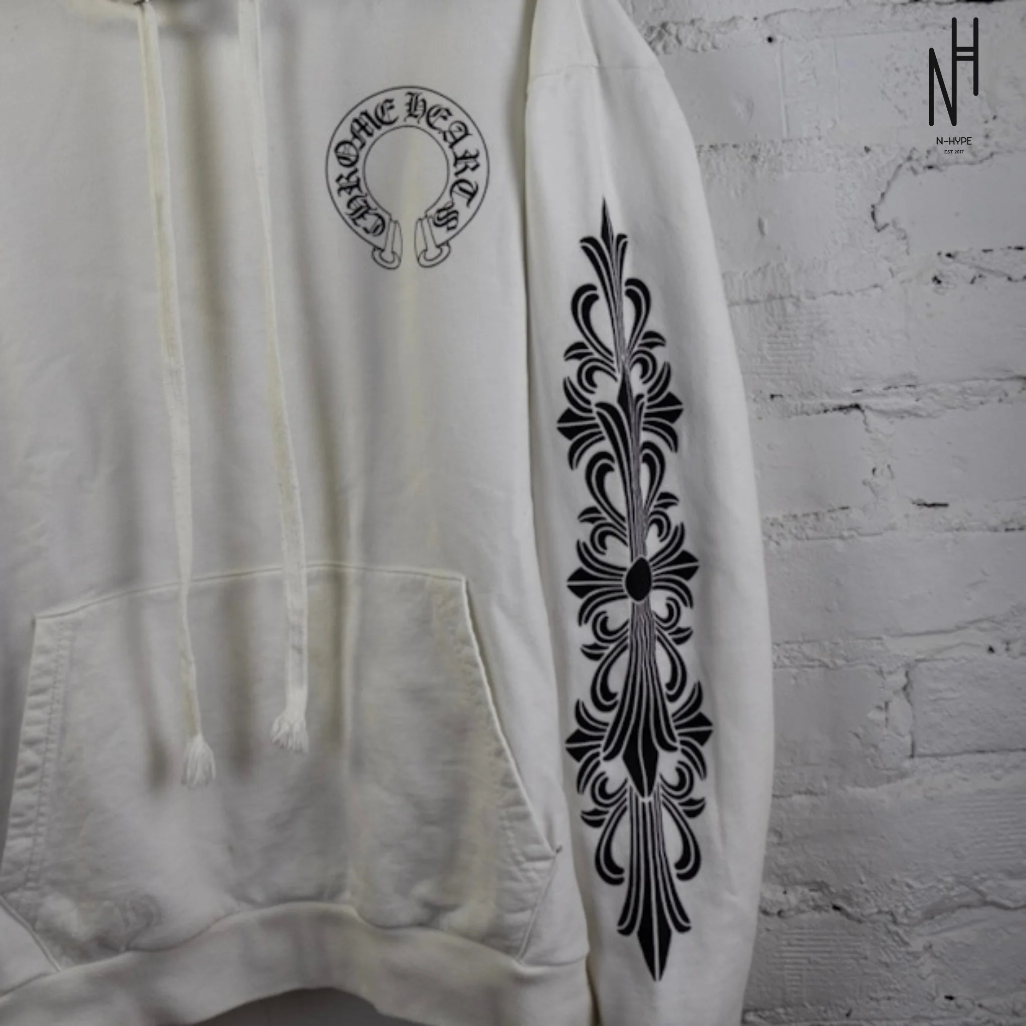 Chrome Hearts Horseshoe Hoodie White - Image 3
