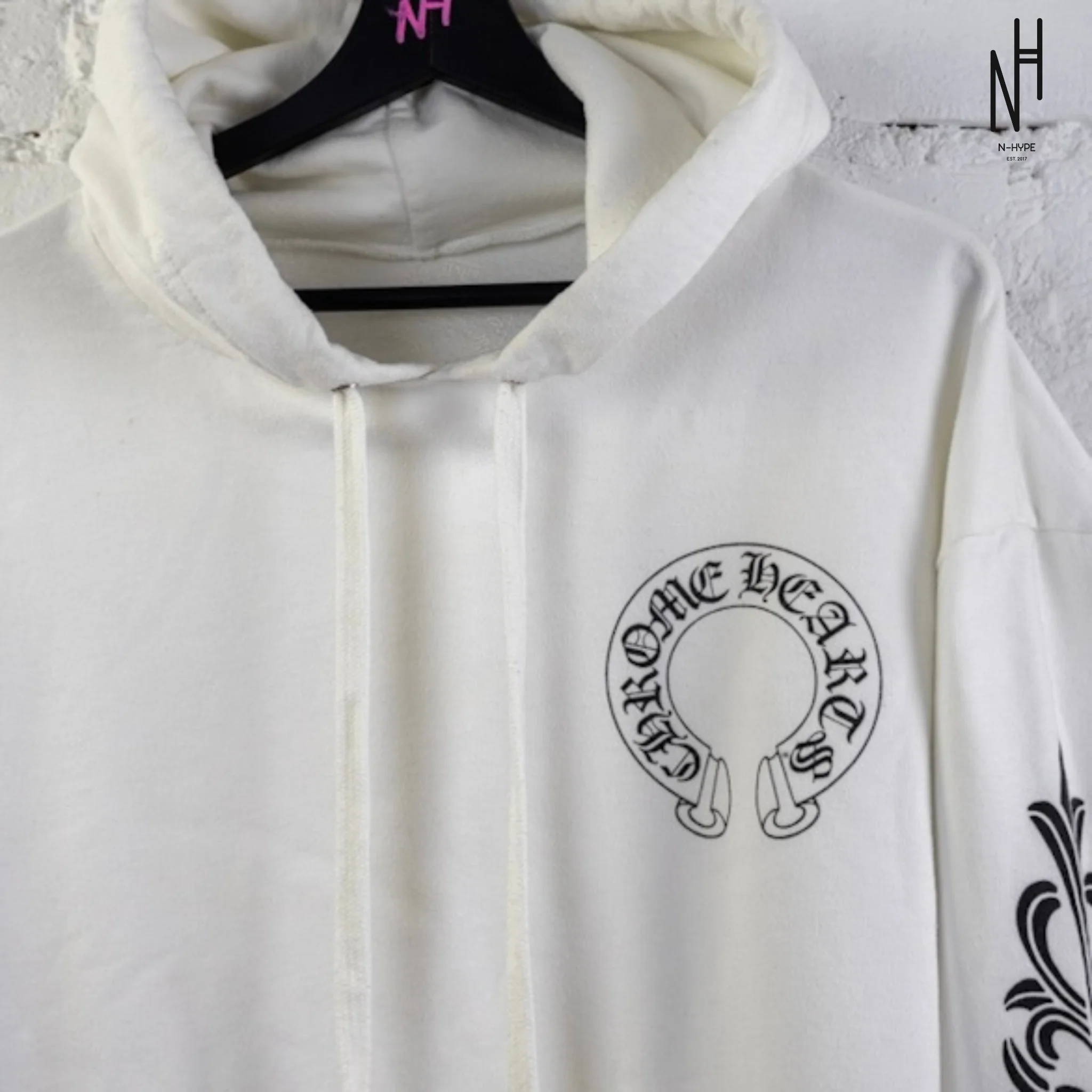 Chrome Hearts Horseshoe Hoodie White - Image 4