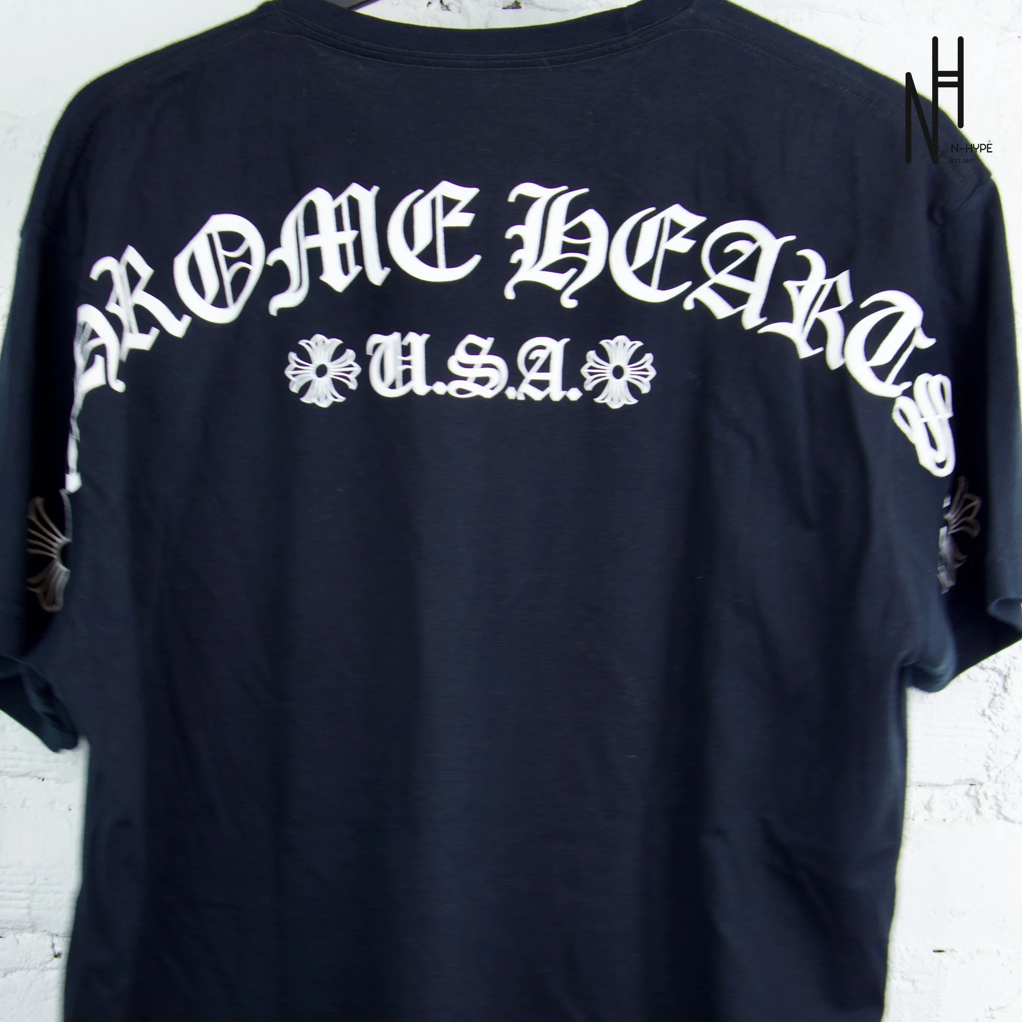 Chrome Hearts Horseshoe USA Shoulder Logo Black Tshirt - Image 3