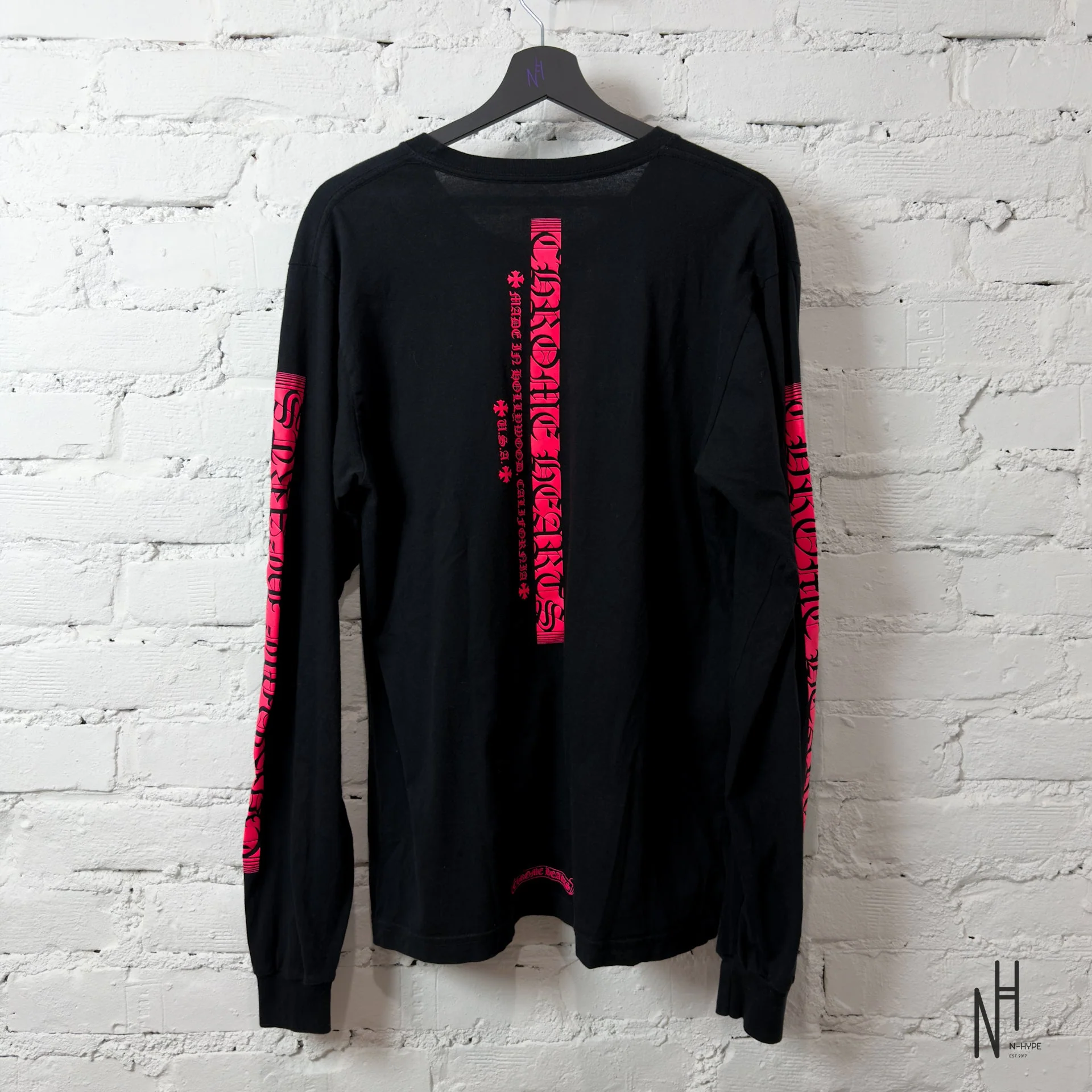 Chrome Hearts Long Sleeve Pocket Crew Pink Black - Image 3