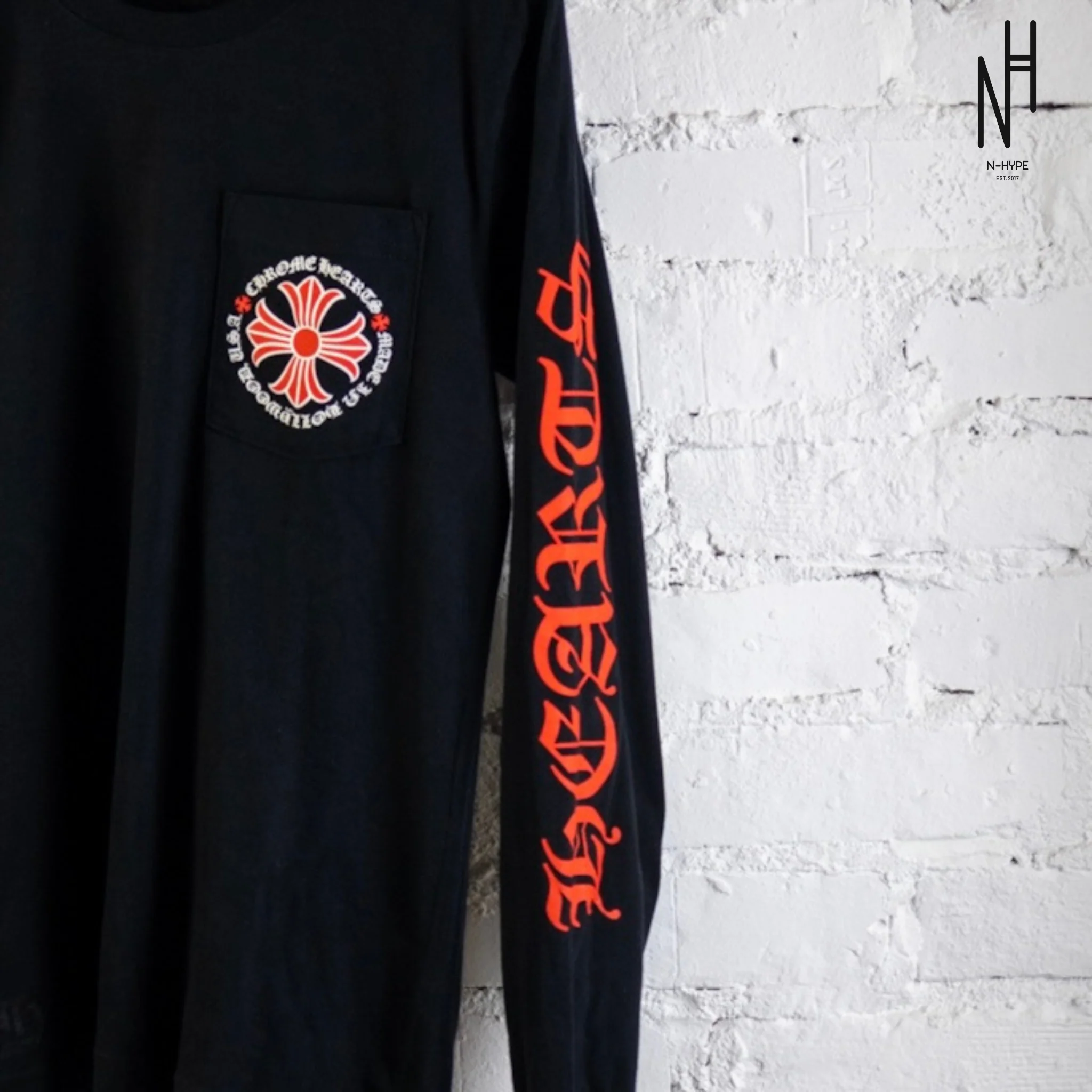 Chrome Hearts Made In Hollywood Plus Cross L/S Black/Red - Image 3