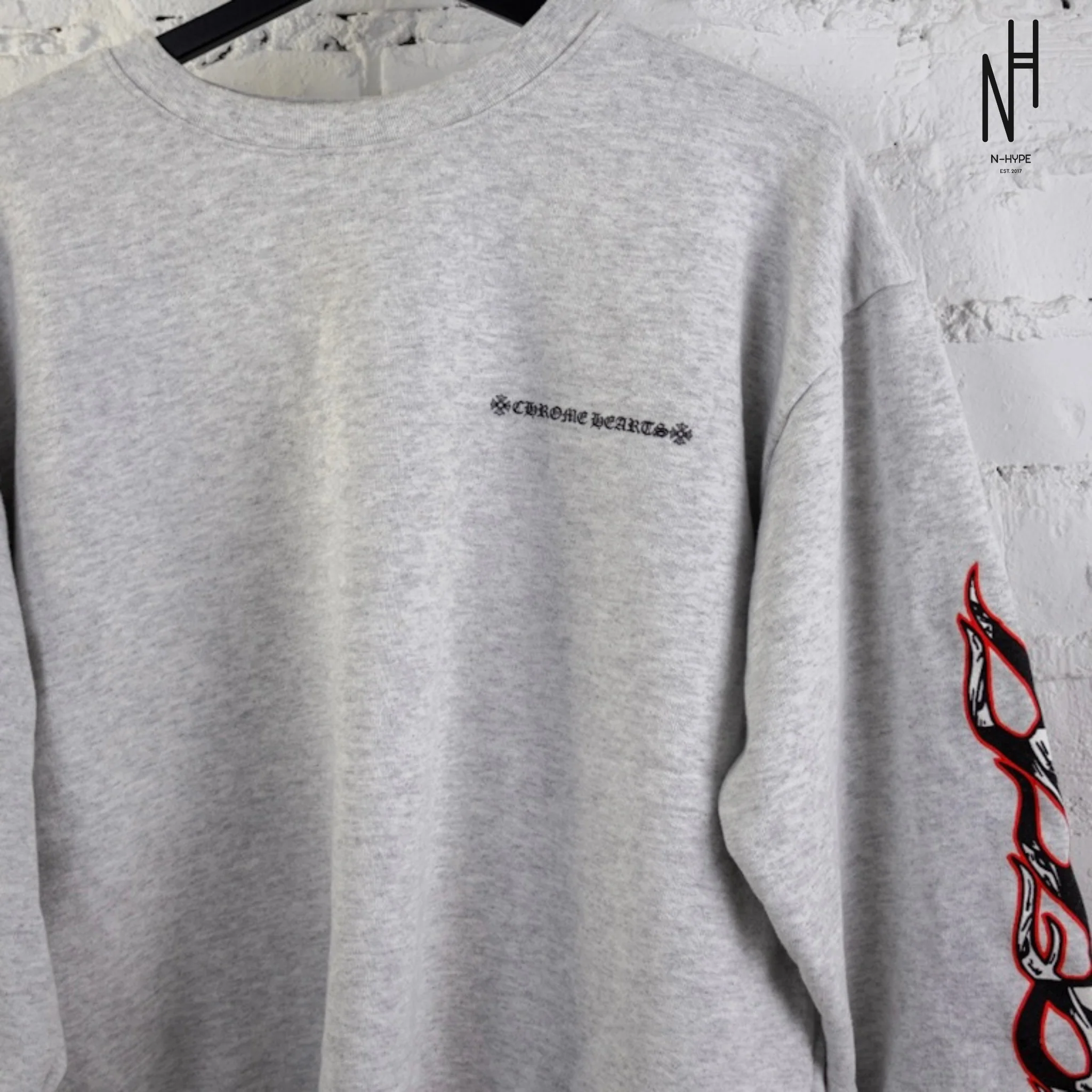 Chrome Hearts Matty Boy Brain Crewneck Heather Grey - Image 3