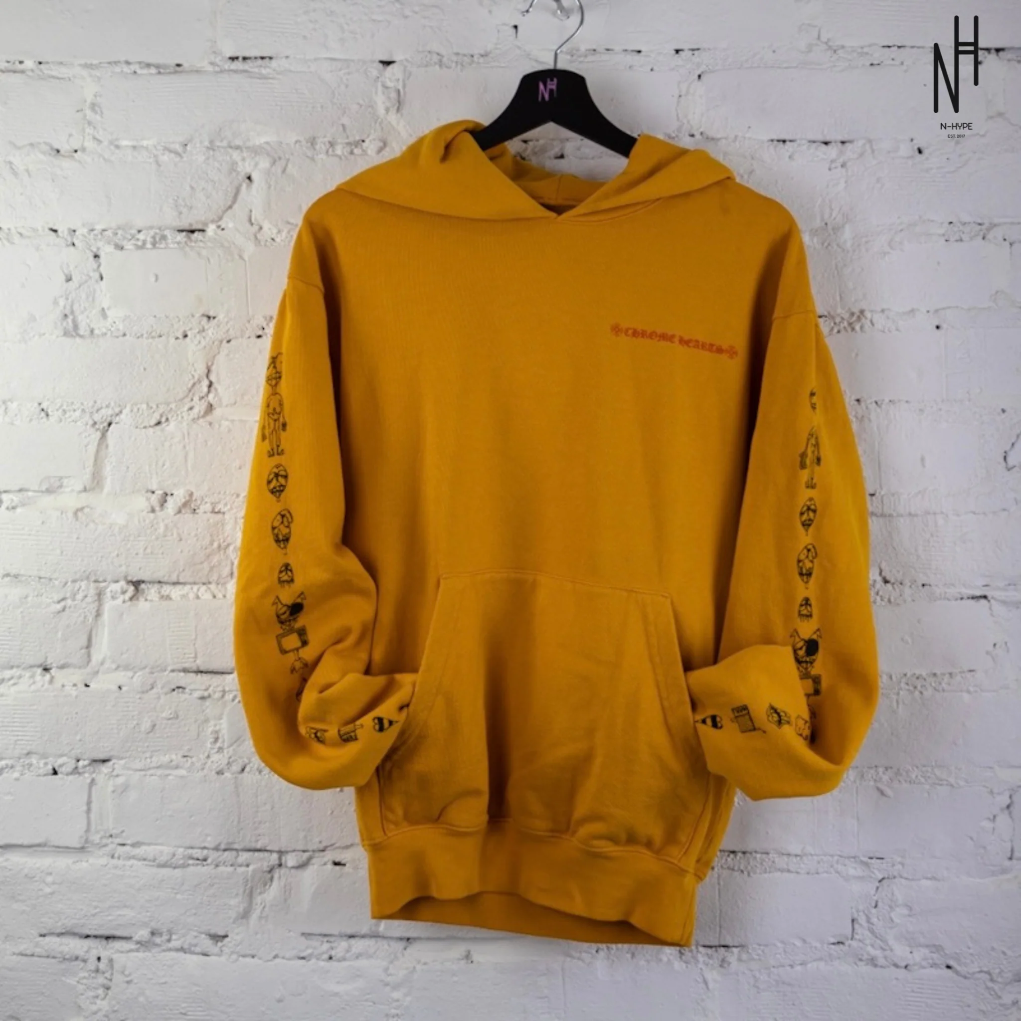 Chrome Hearts Matty Boy Call Me Hoodie Yellow - Image 3