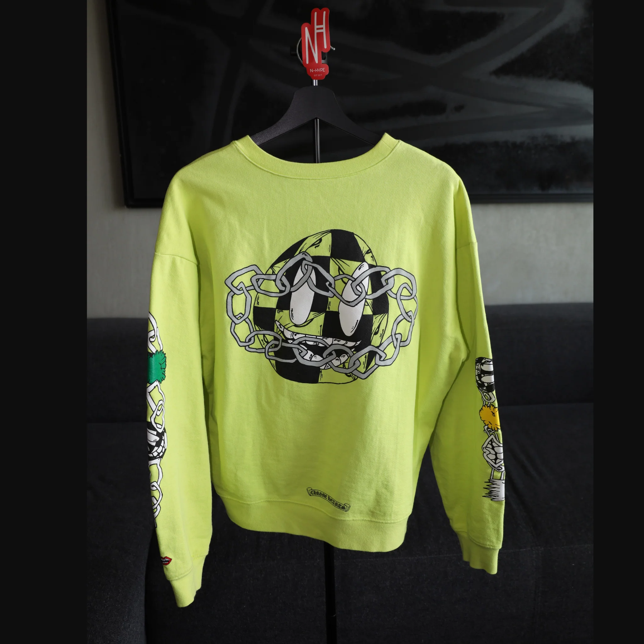 Chrome Hearts Matty Boy Green Chainlink Sweater - Image 2