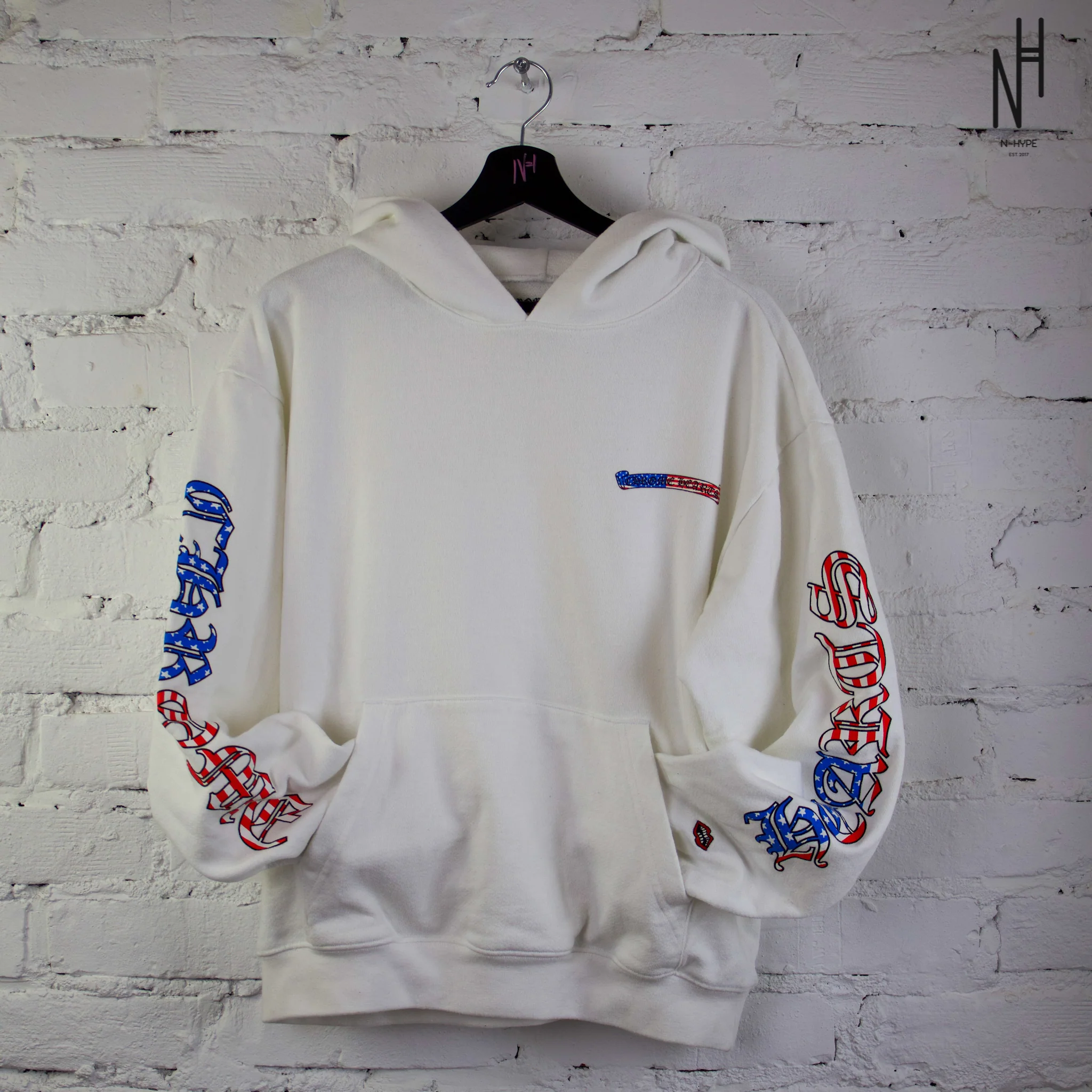 Chrome Hearts Matty Boy USA Hoodie White - Image 3