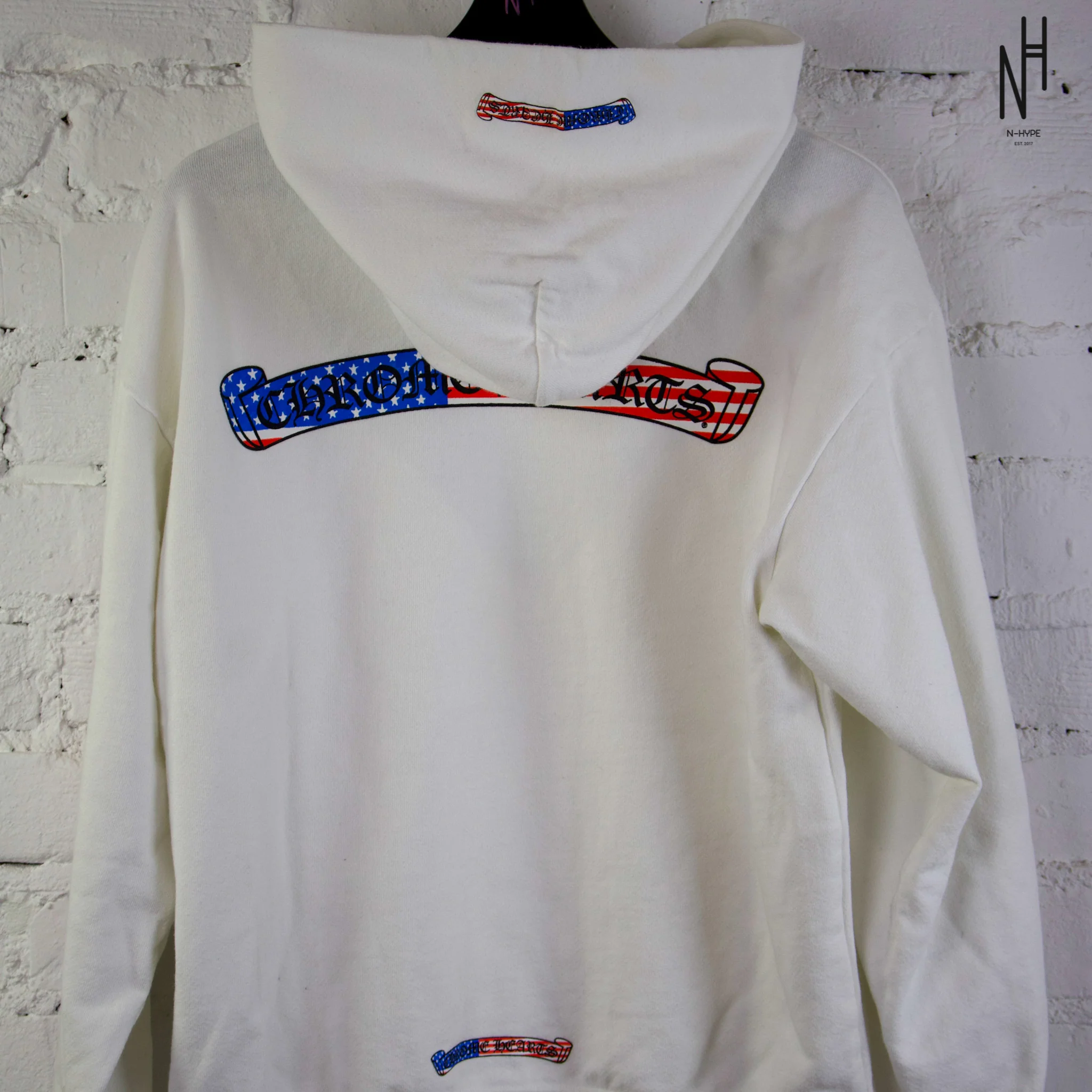 Chrome Hearts Matty Boy USA Hoodie White - Image 4
