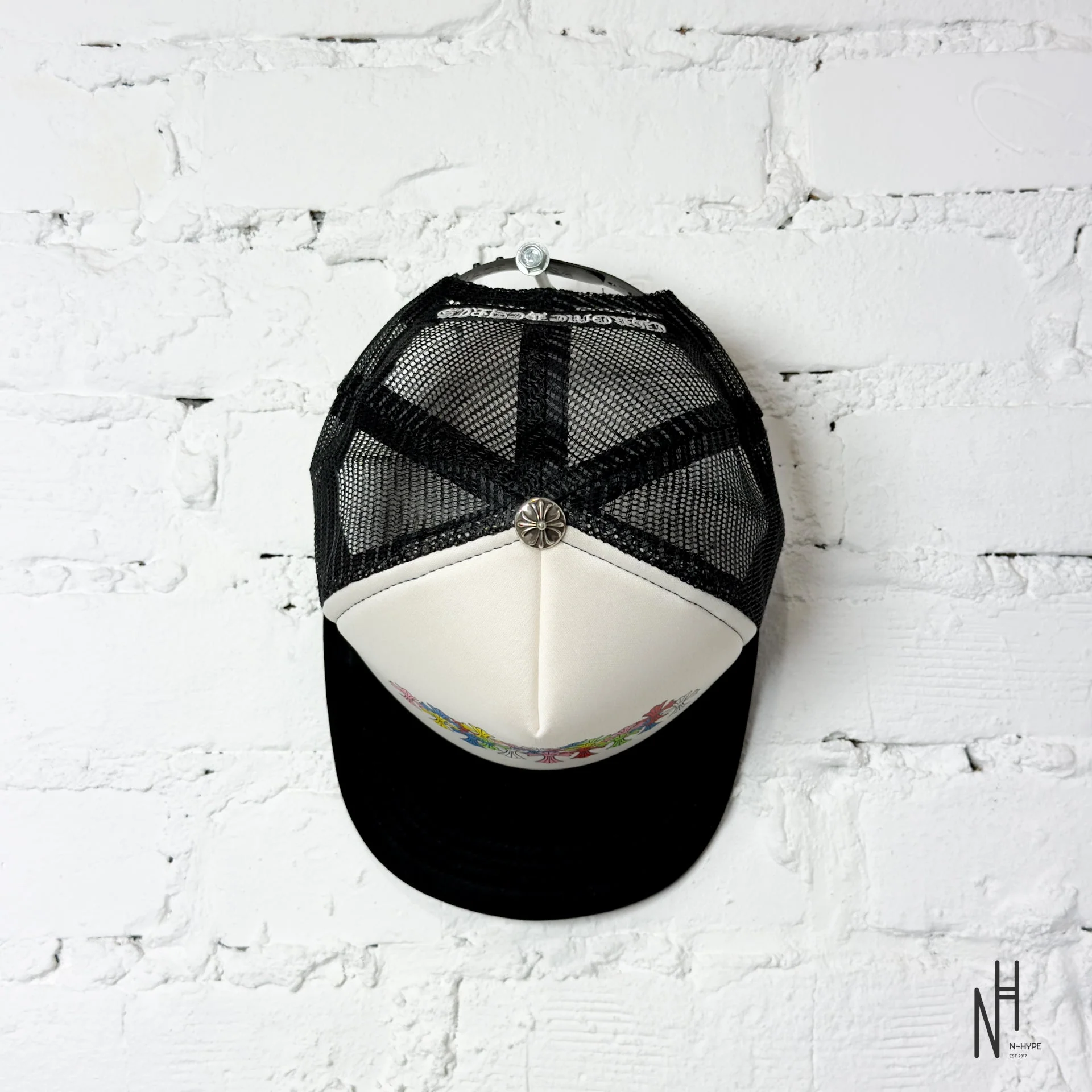 Chrome Hearts Multi Color Crosses Trucker Hat Black / White - Image 2