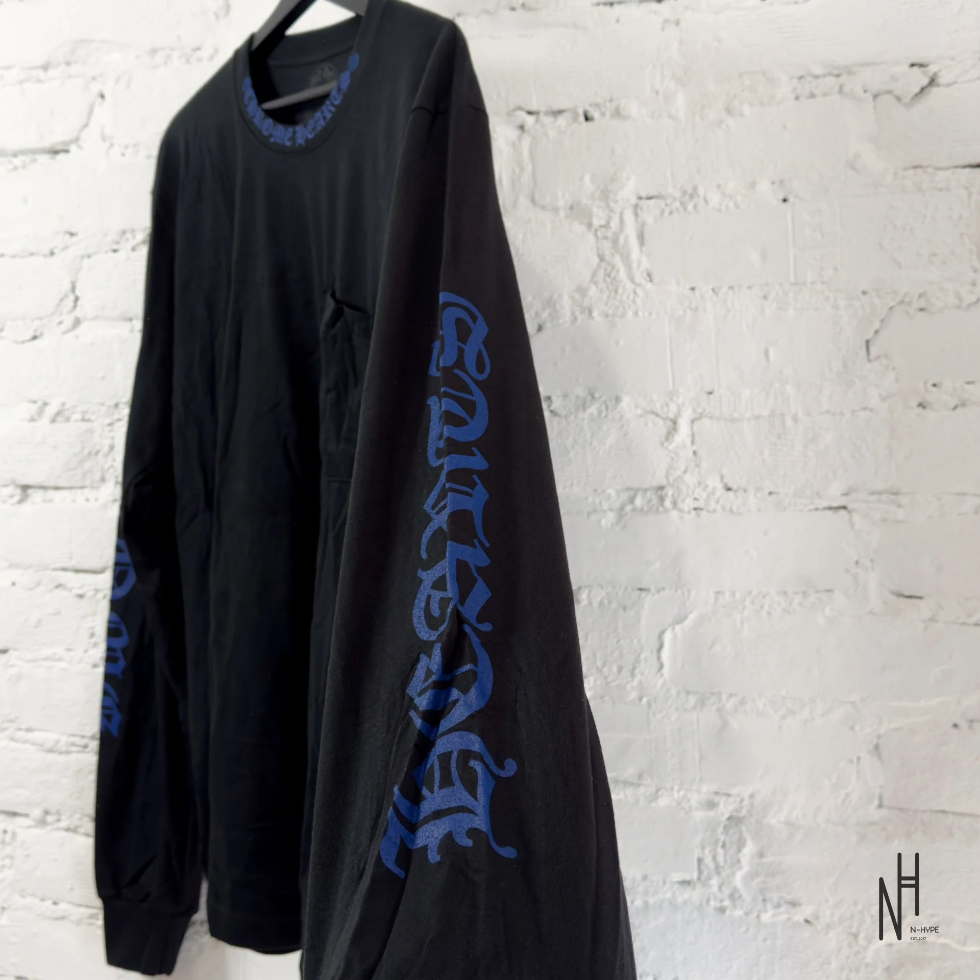 Chrome Hearts Neck Logo Blue Print Longsleeve - Image 4