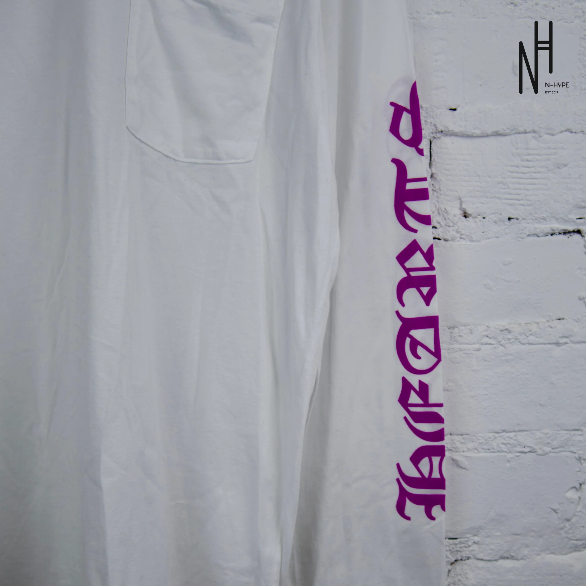 Chrome Hearts Purple Neck Letter White Longsleeve Tshirt - Image 4