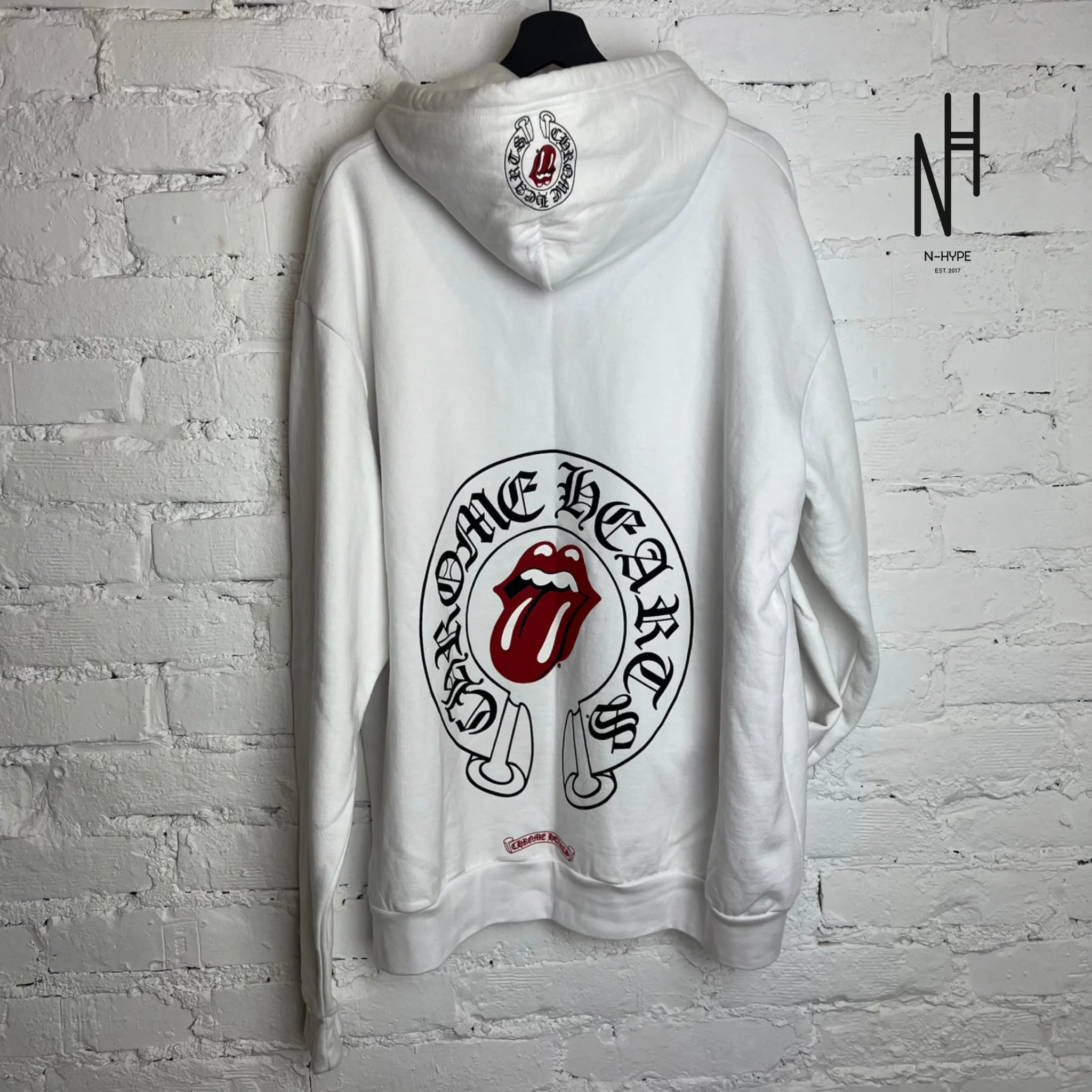 Chrome Hearts Rolling Stones Online Exclusive Hoodie White - Image 2