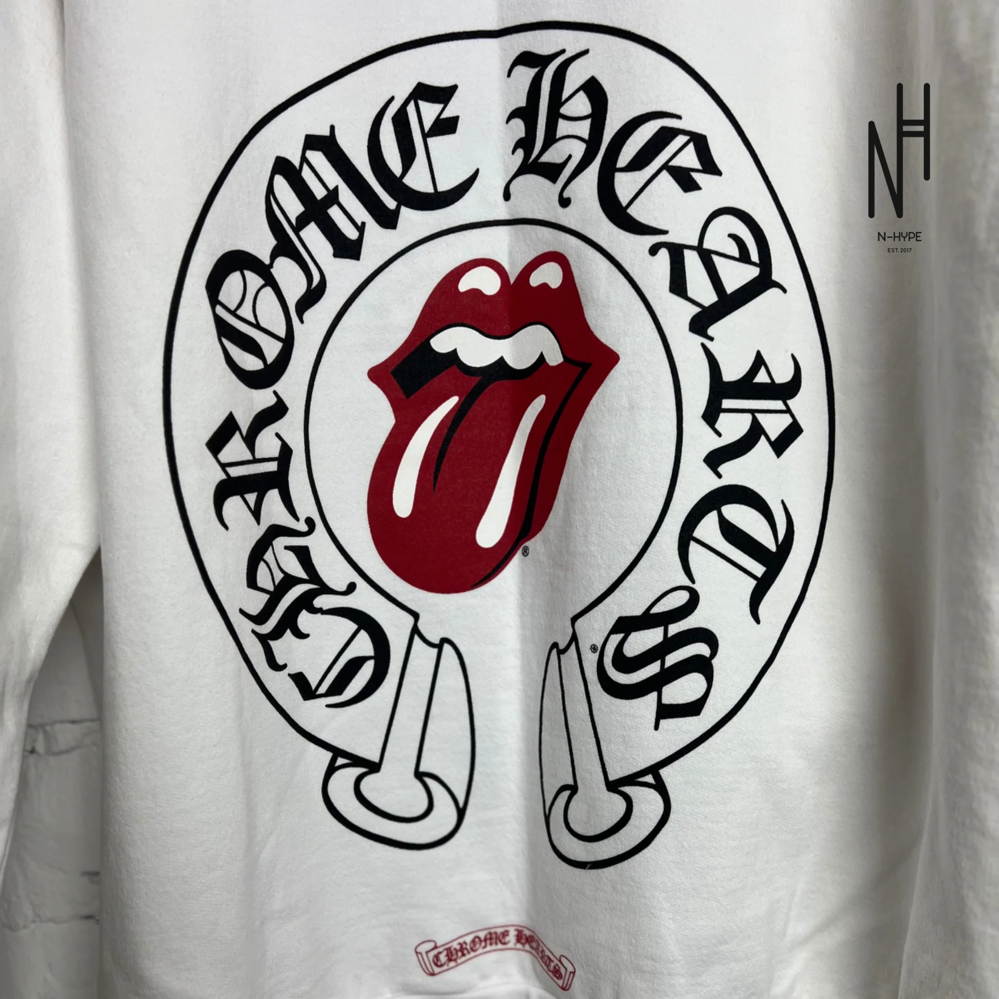 Chrome Hearts Rolling Stones Online Exclusive Hoodie White - Image 4