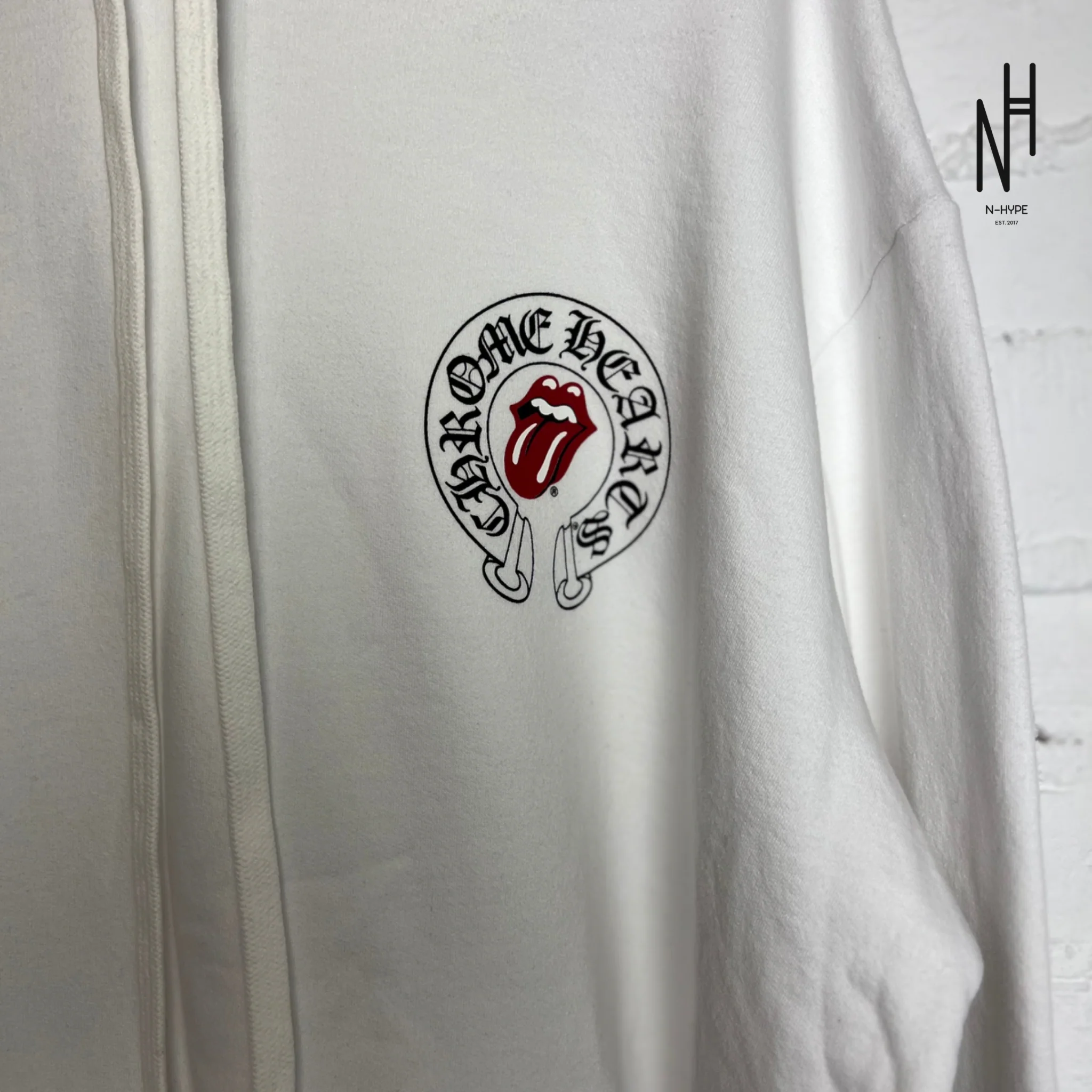 Chrome Hearts Rolling Stones Online Exclusive Hoodie White - Image 5