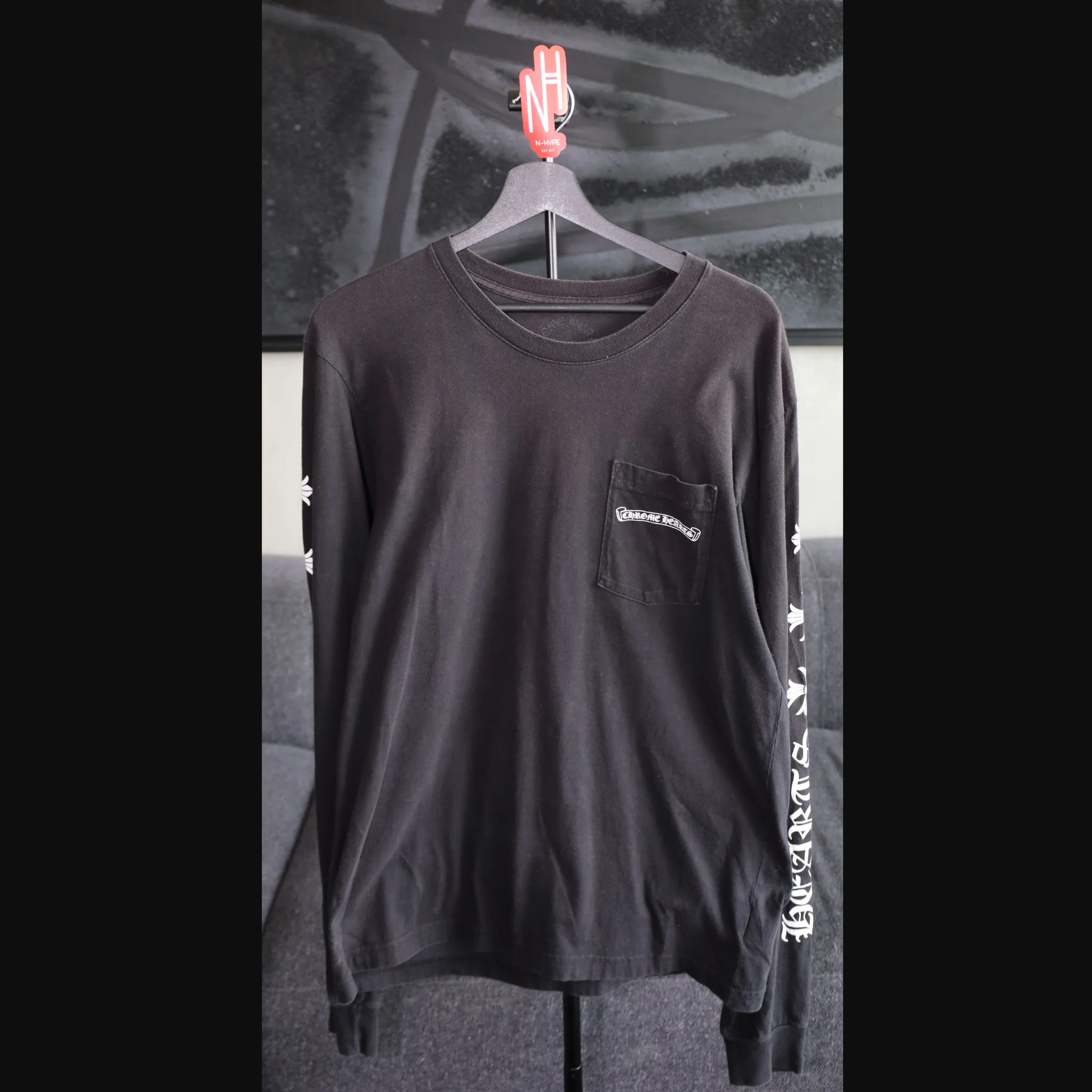 Chrome Hearts Scroll Logo Long Sleeve T-Shirt