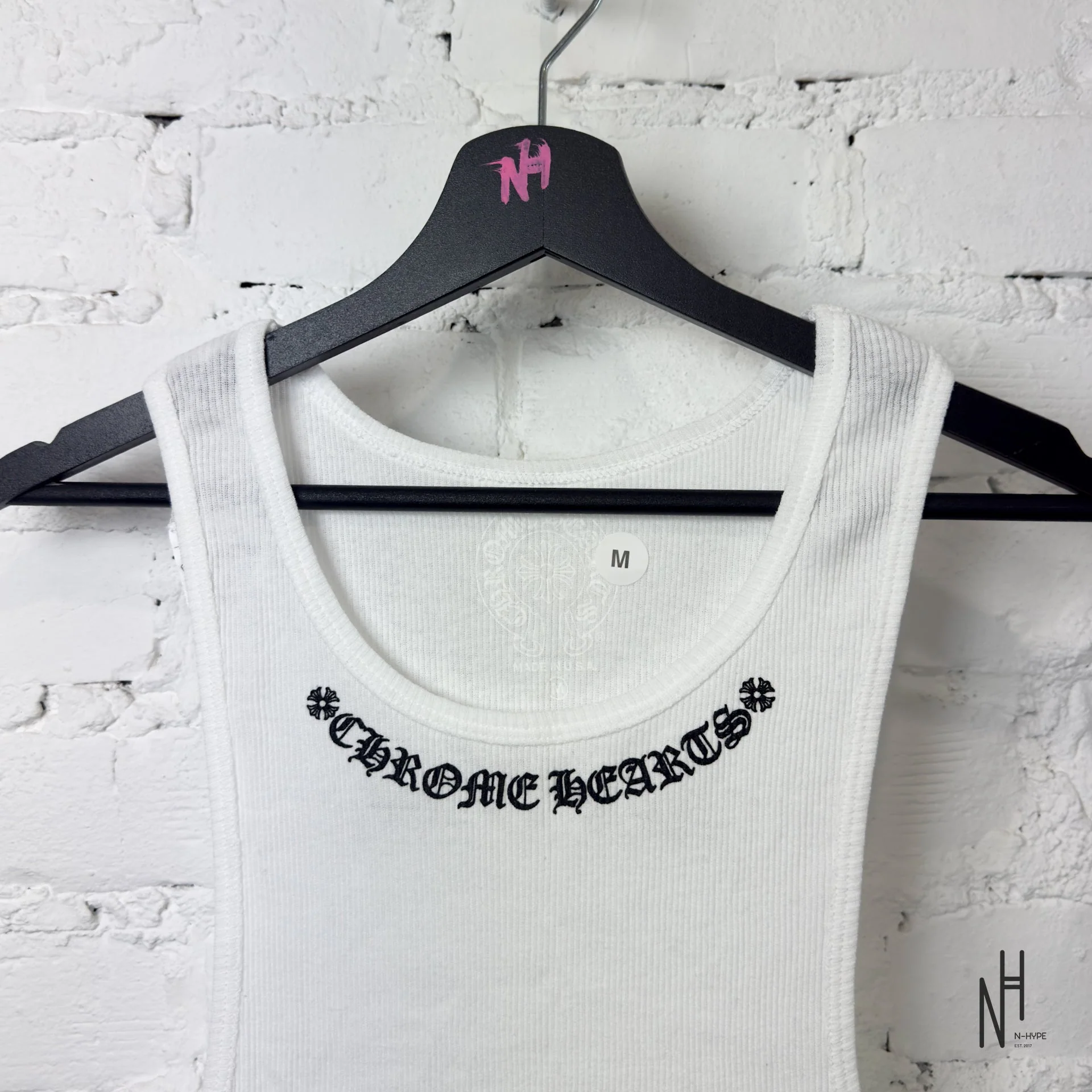 Chrome Hearts Scroll Logo Rib Tank White - Image 2