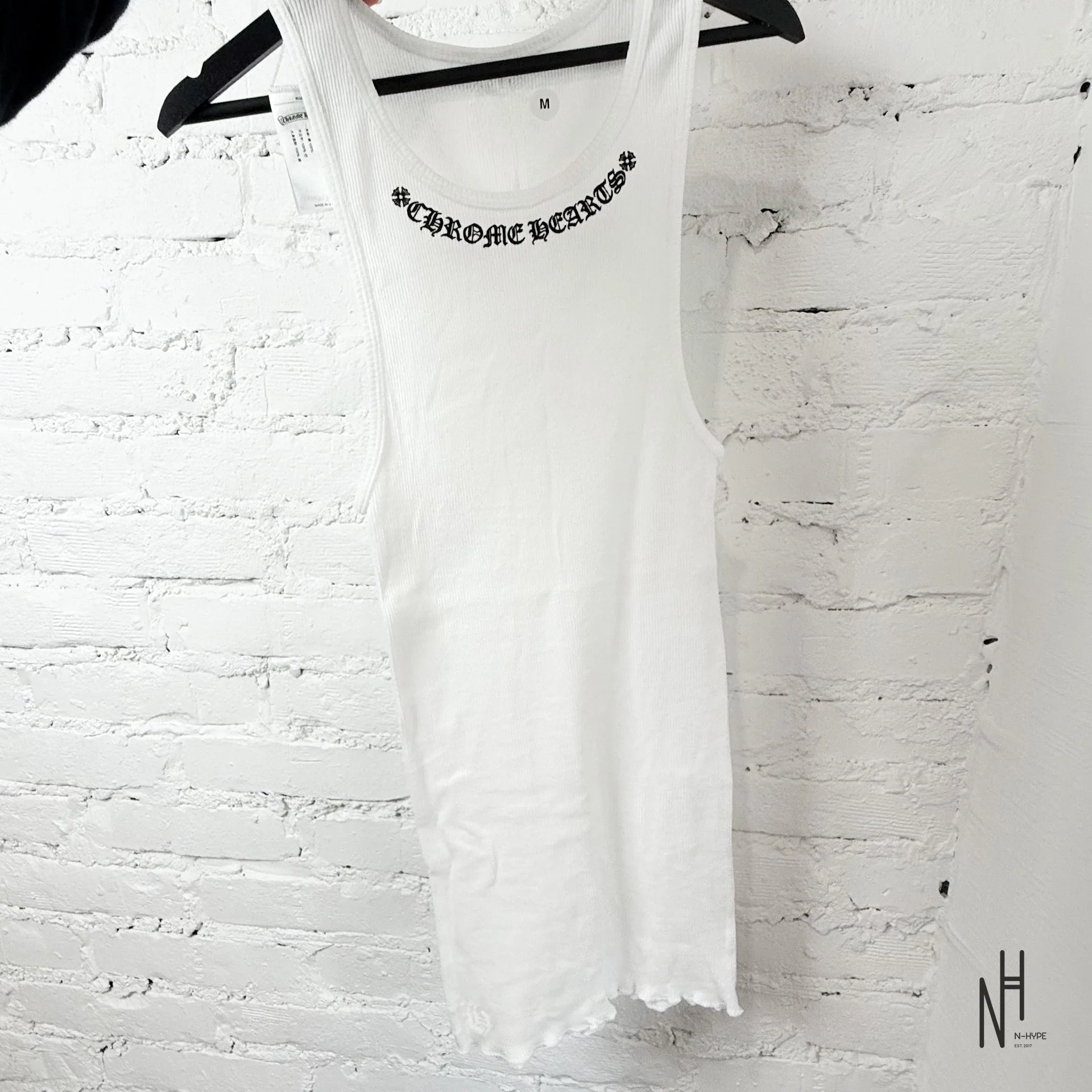 Chrome Hearts Scroll Logo Rib Tank White - Image 6
