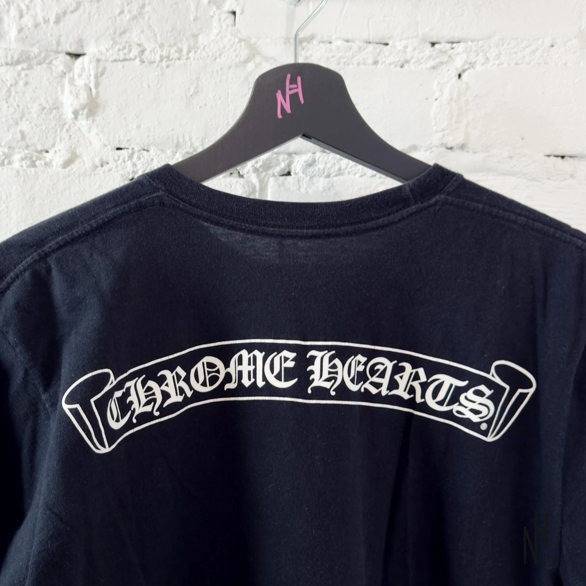 Chrome Hearts Scroll Logo Tee Black - Image 4