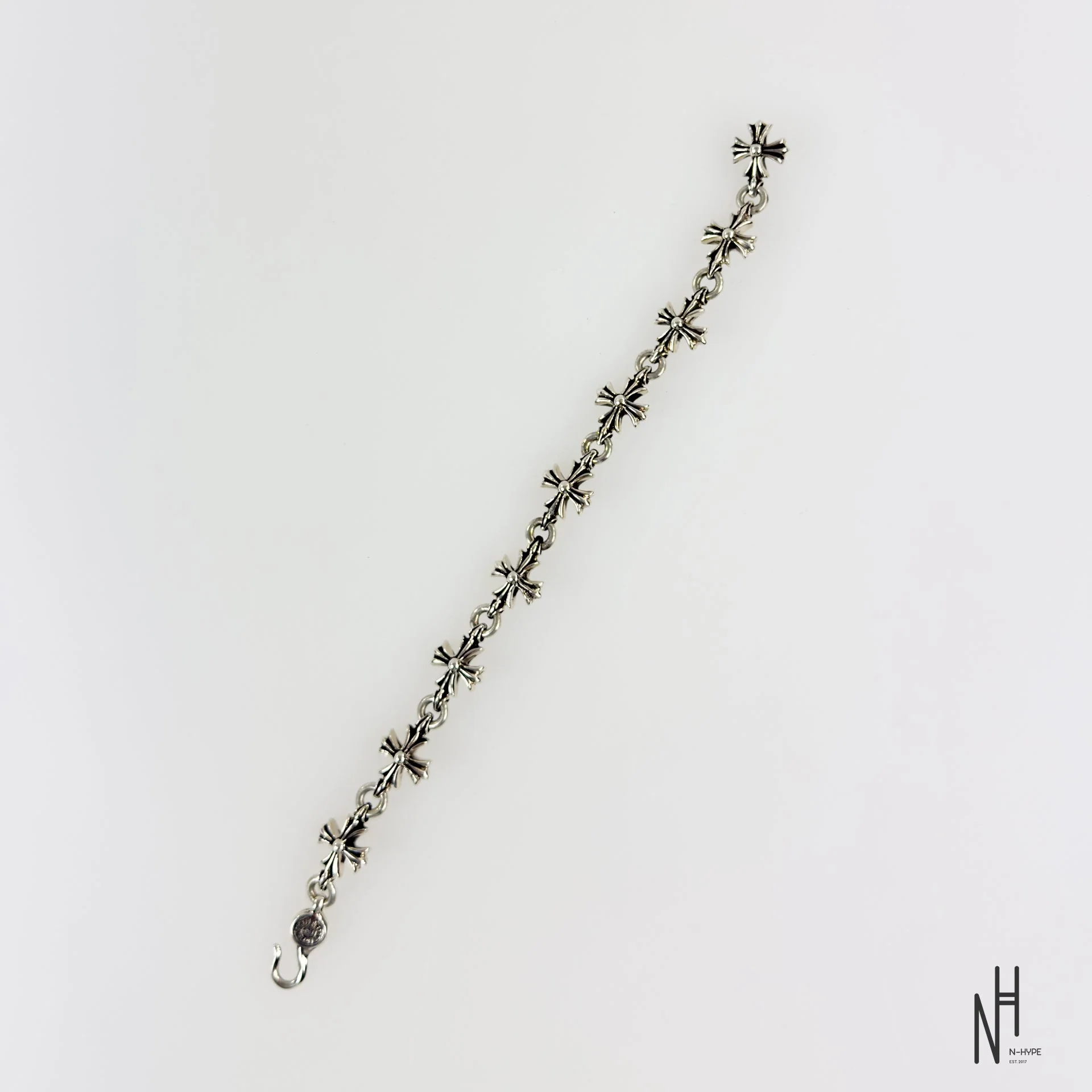 Chrome Hearts Silver Cut Out Plus Hook Bracelet - Image 3