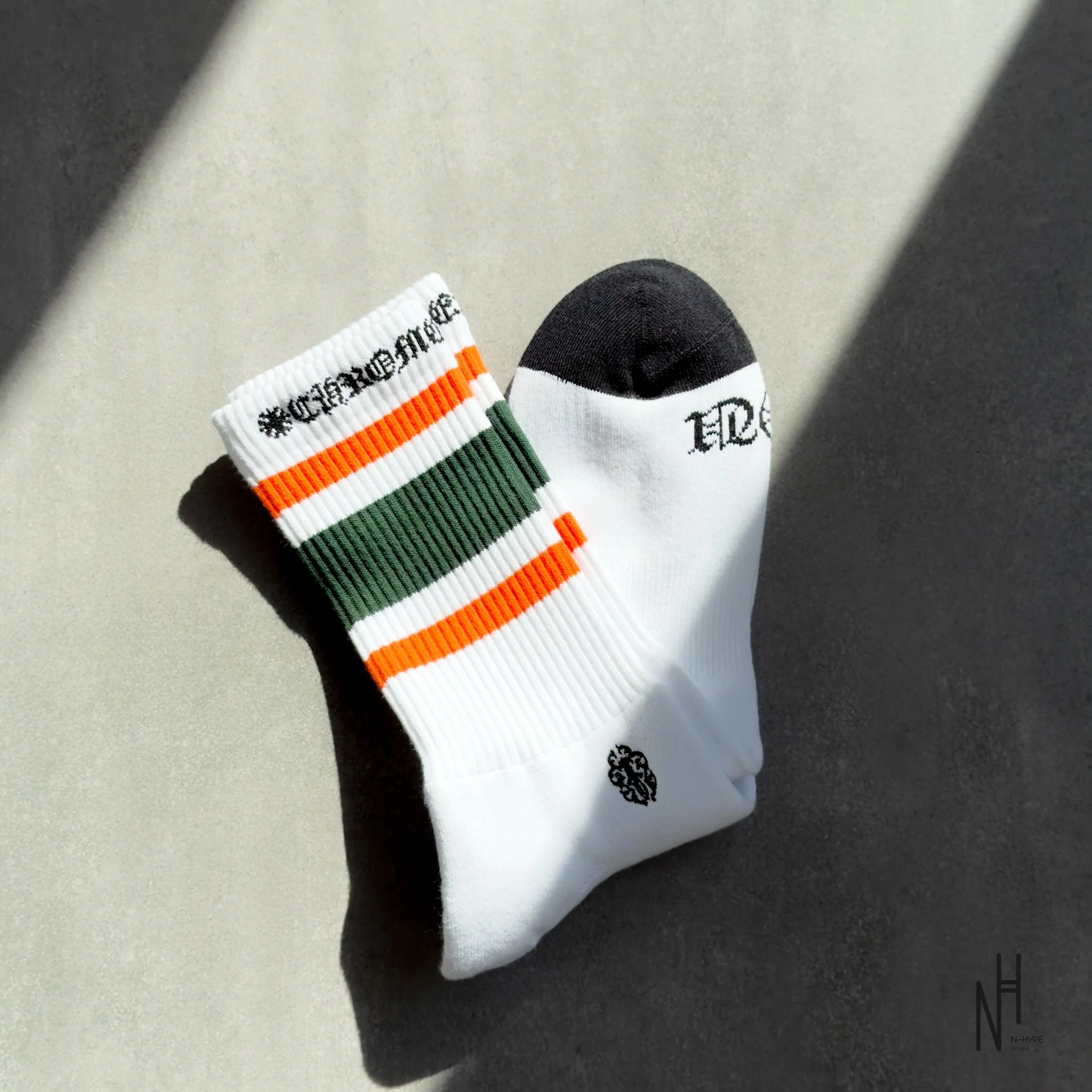 Chrome Hearts Stripe Socks Orange/Green/White - Image 3