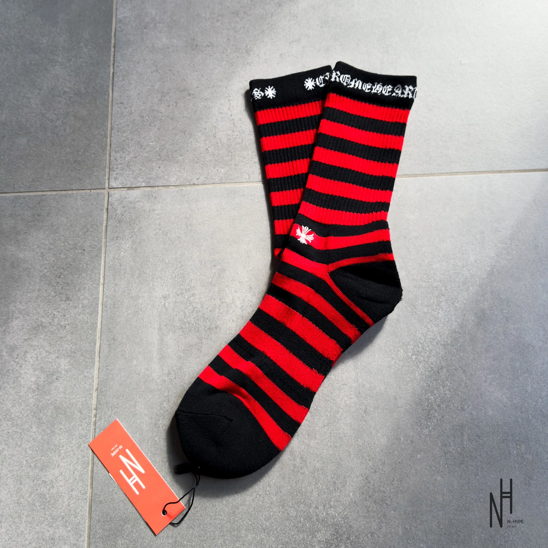 Chrome Hearts Stripe Socks Red/Black - Image 2