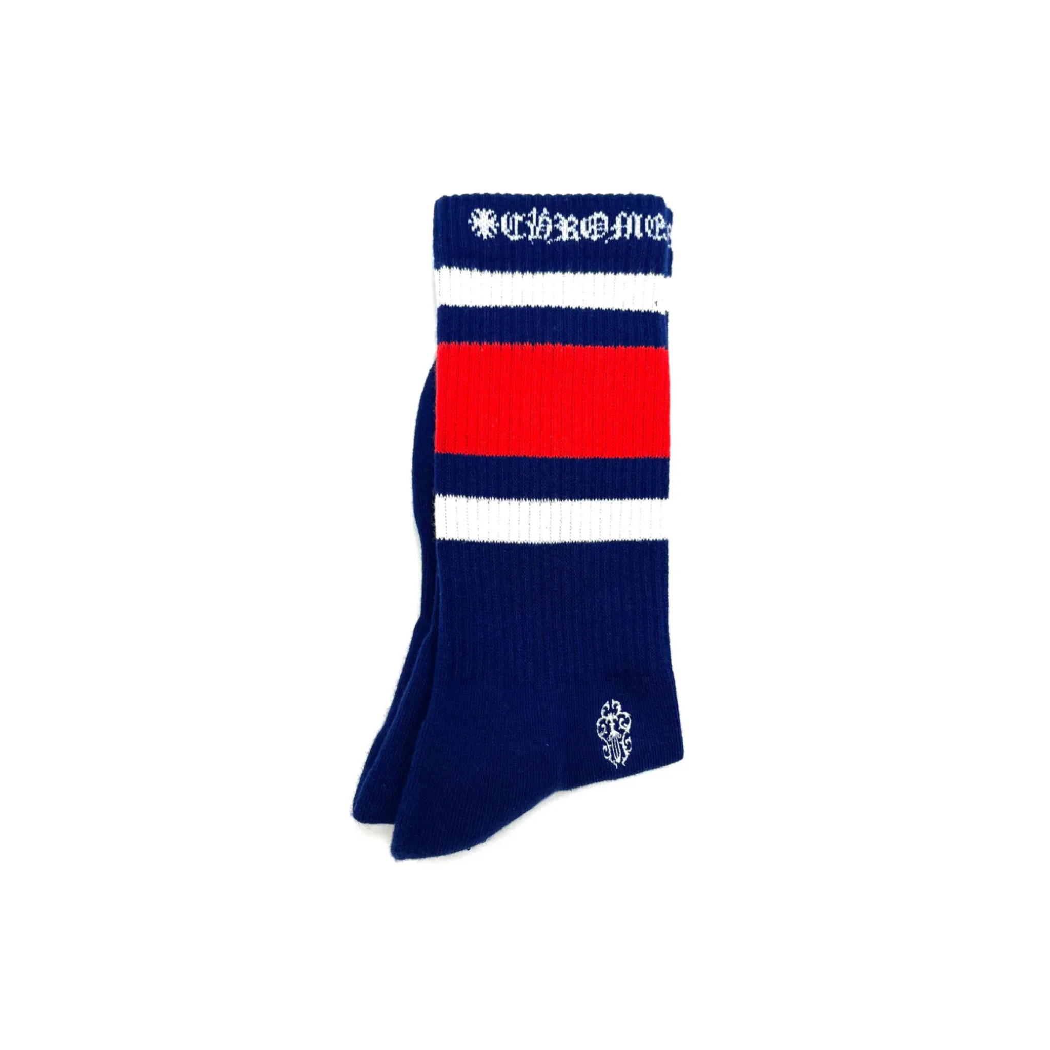 Chrome Hearts Stripe Socks Red/White/Navy - Image 2
