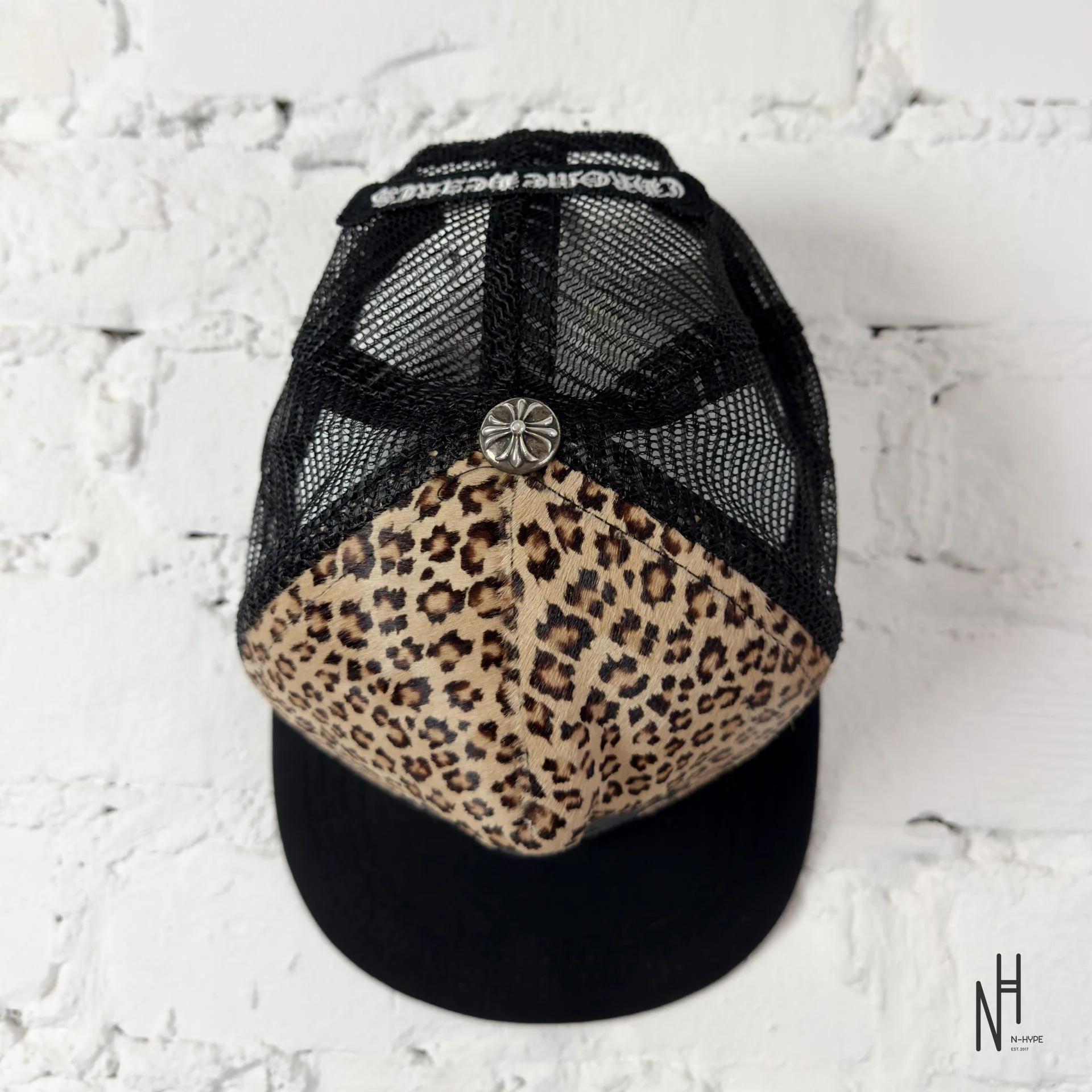 Chrome Hearts Triple Cross Patch Leopard Trucker Hat 'Multicolor' - Image 2