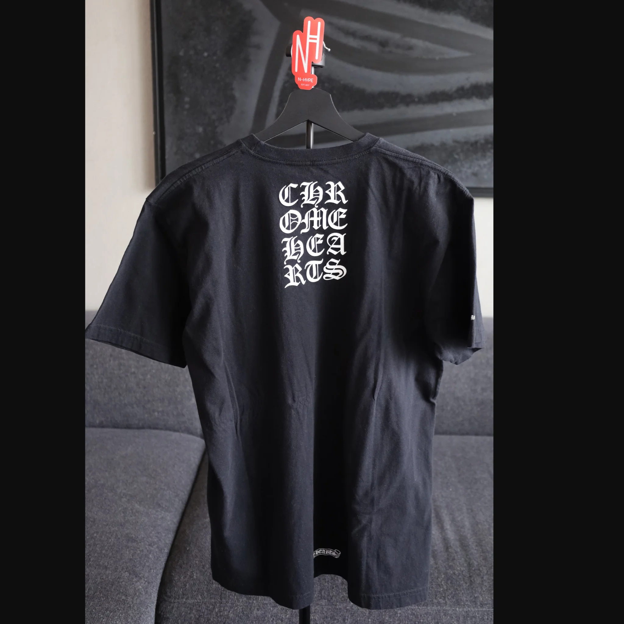 Chrome Hearts Vertical Logo Black T-Shirt - Image 2