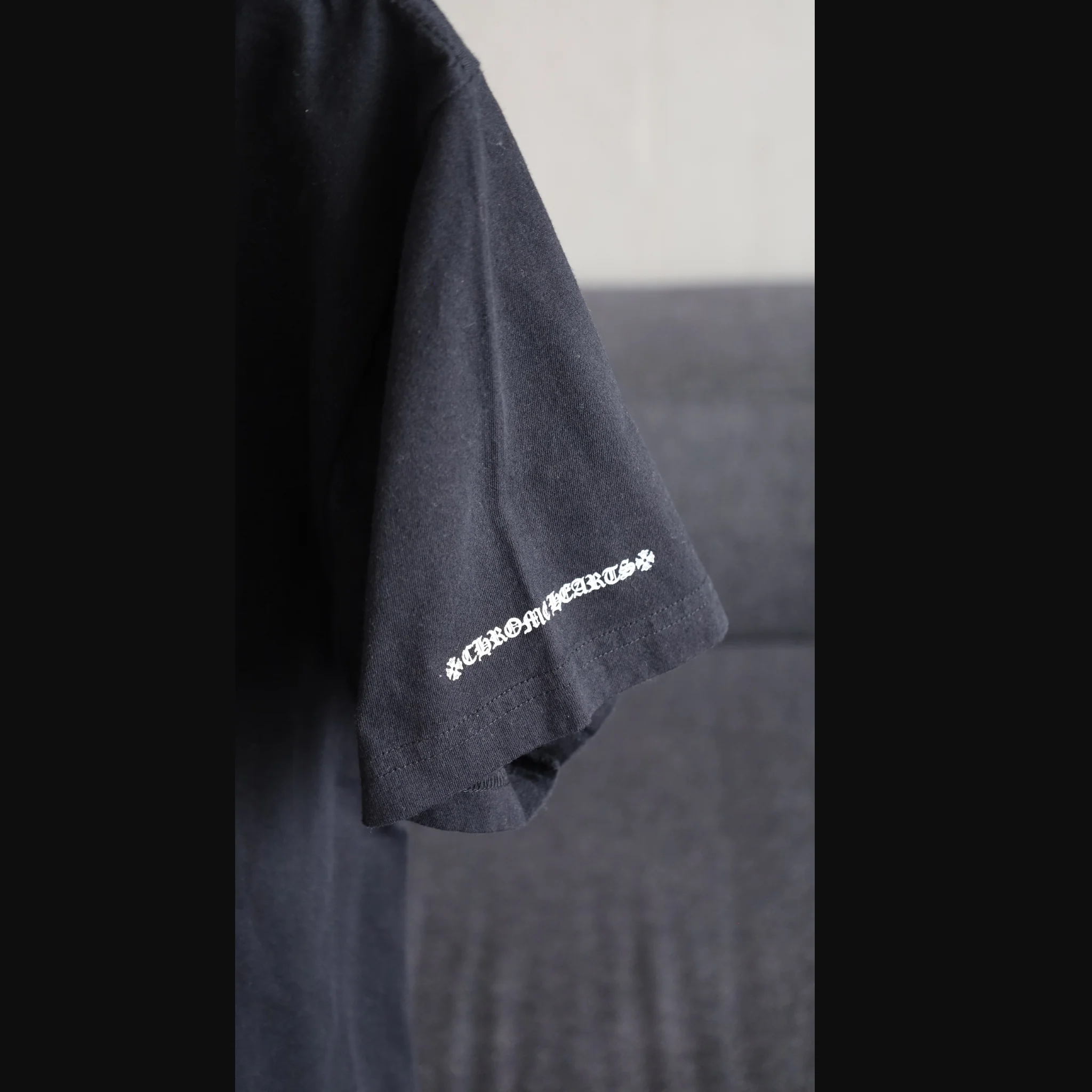 Chrome Hearts Vertical Logo Black T-Shirt - Image 3