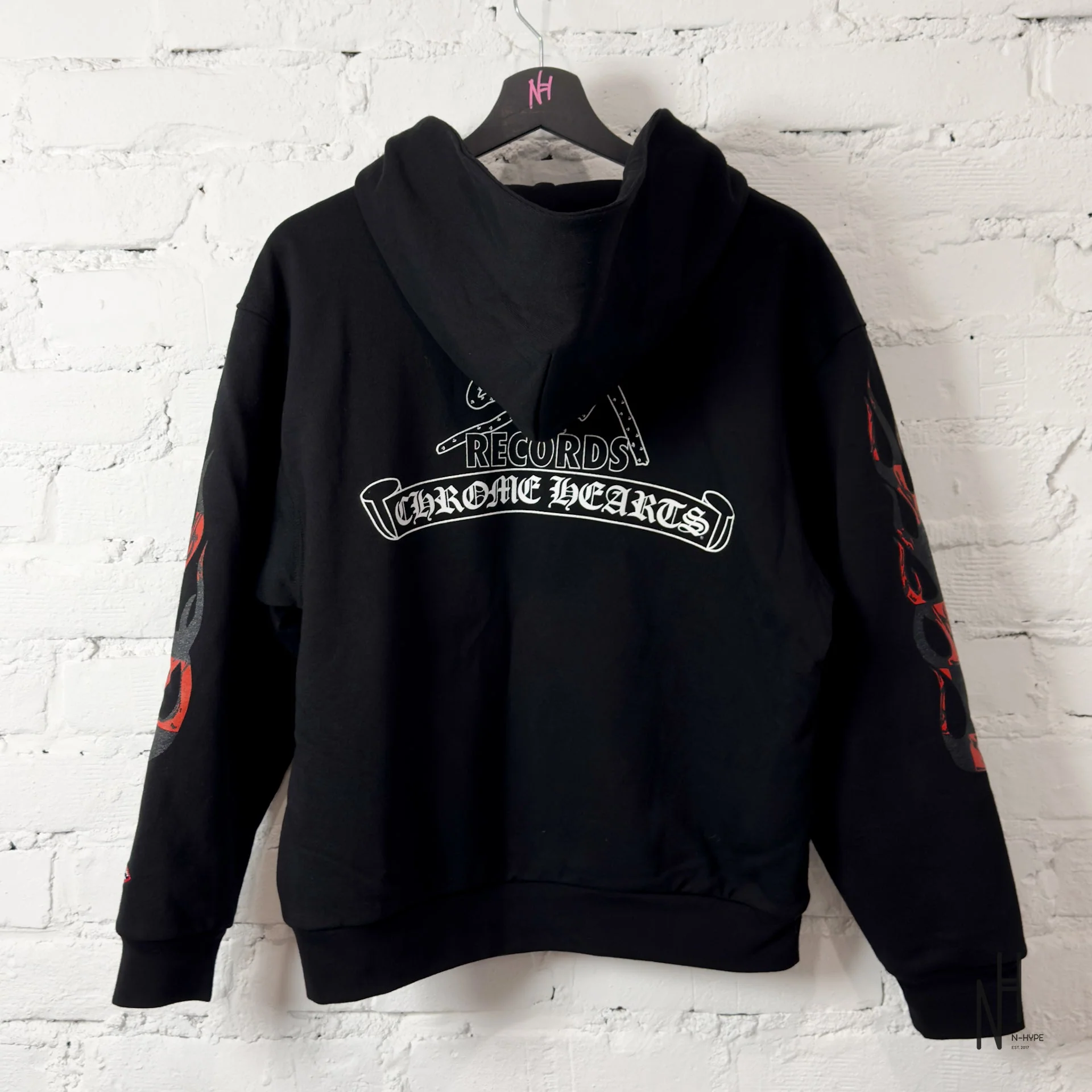 Chrome Hearts Zip Hoodie Black Red Print Sex Records - Image 6