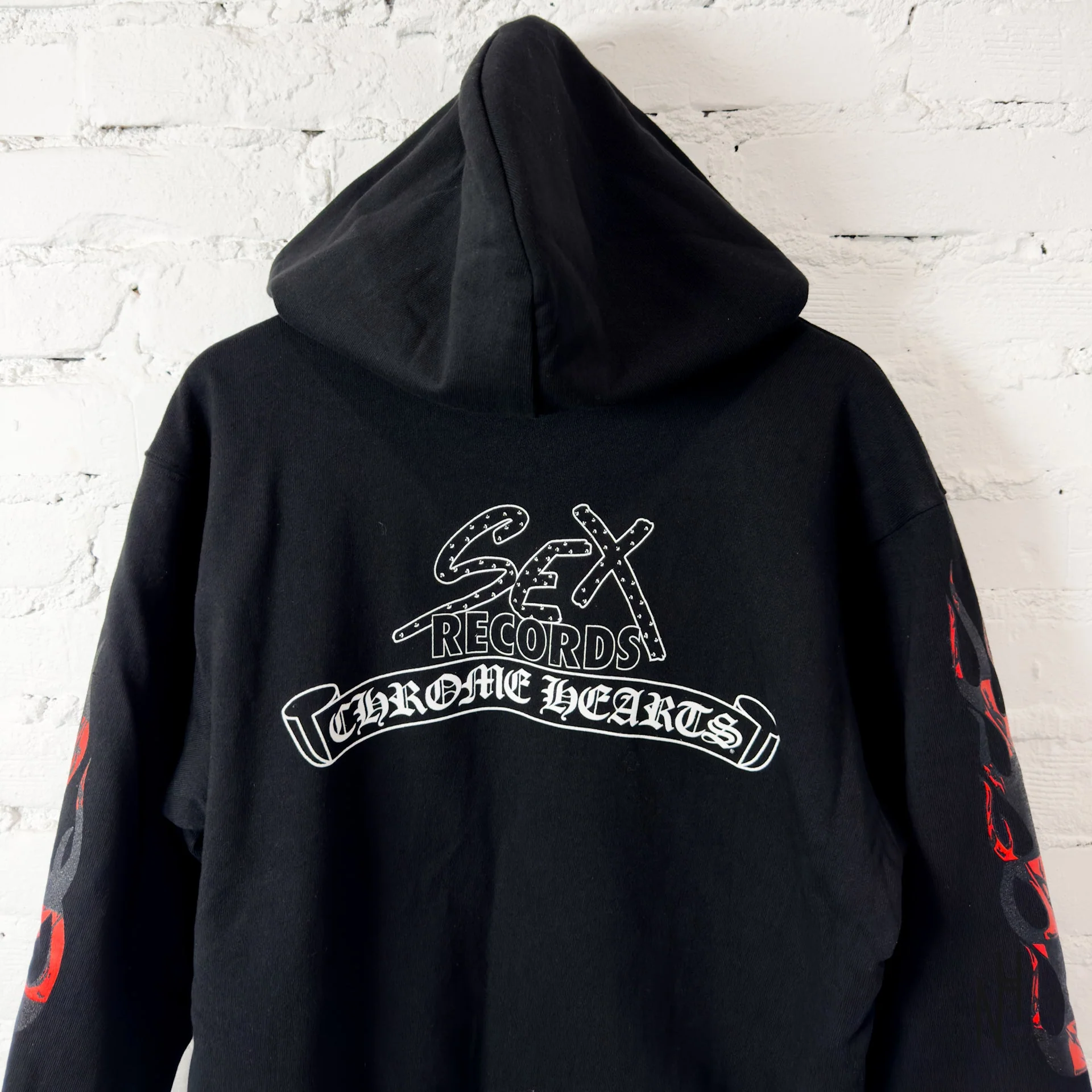 Chrome Hearts Zip Hoodie Black Red Print Sex Records - Image 7