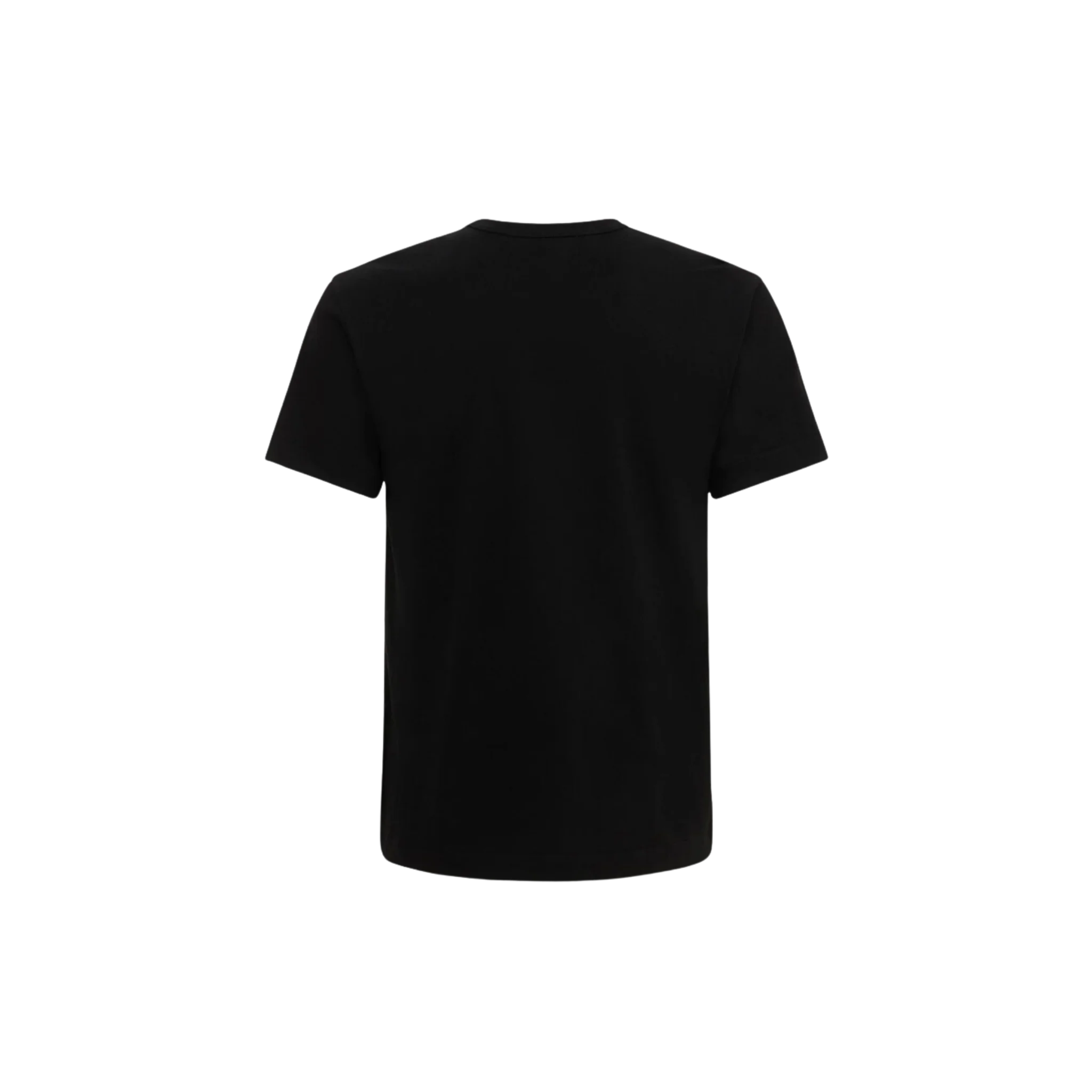 Comme des Garçons Play Double Heart Patch Cotton Jersey Black T-shirt - Image 2