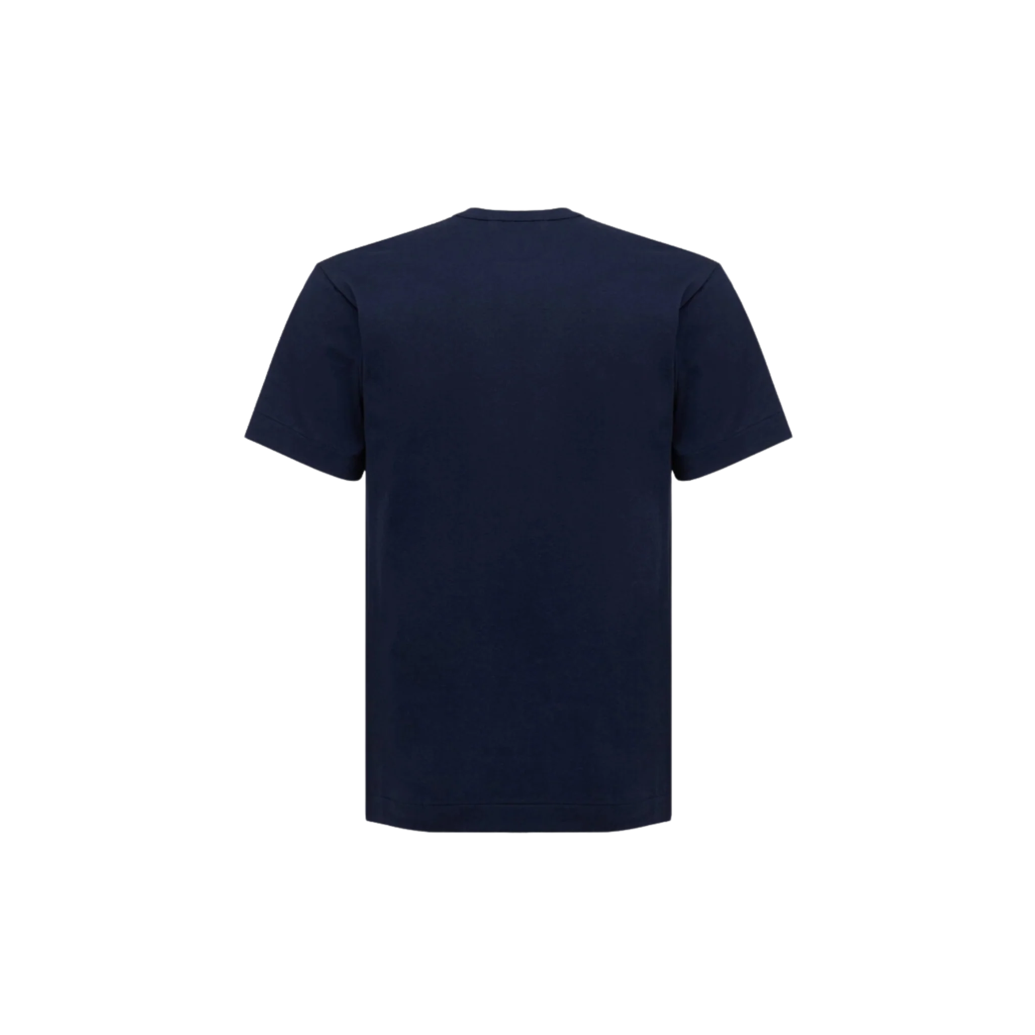 Comme des Garçons Play Double Heart Patch Cotton Jersey Navy T-shirt - Image 2