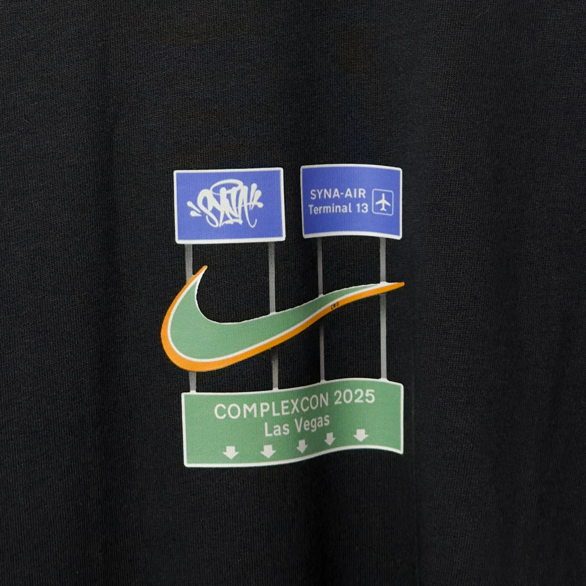 ComplexCon Nike x Syna Printed T-Shirt Black - Image 2