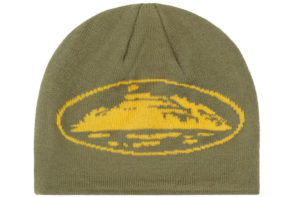 Corteiz Alcatraz Skully Khaki Green/Yellow