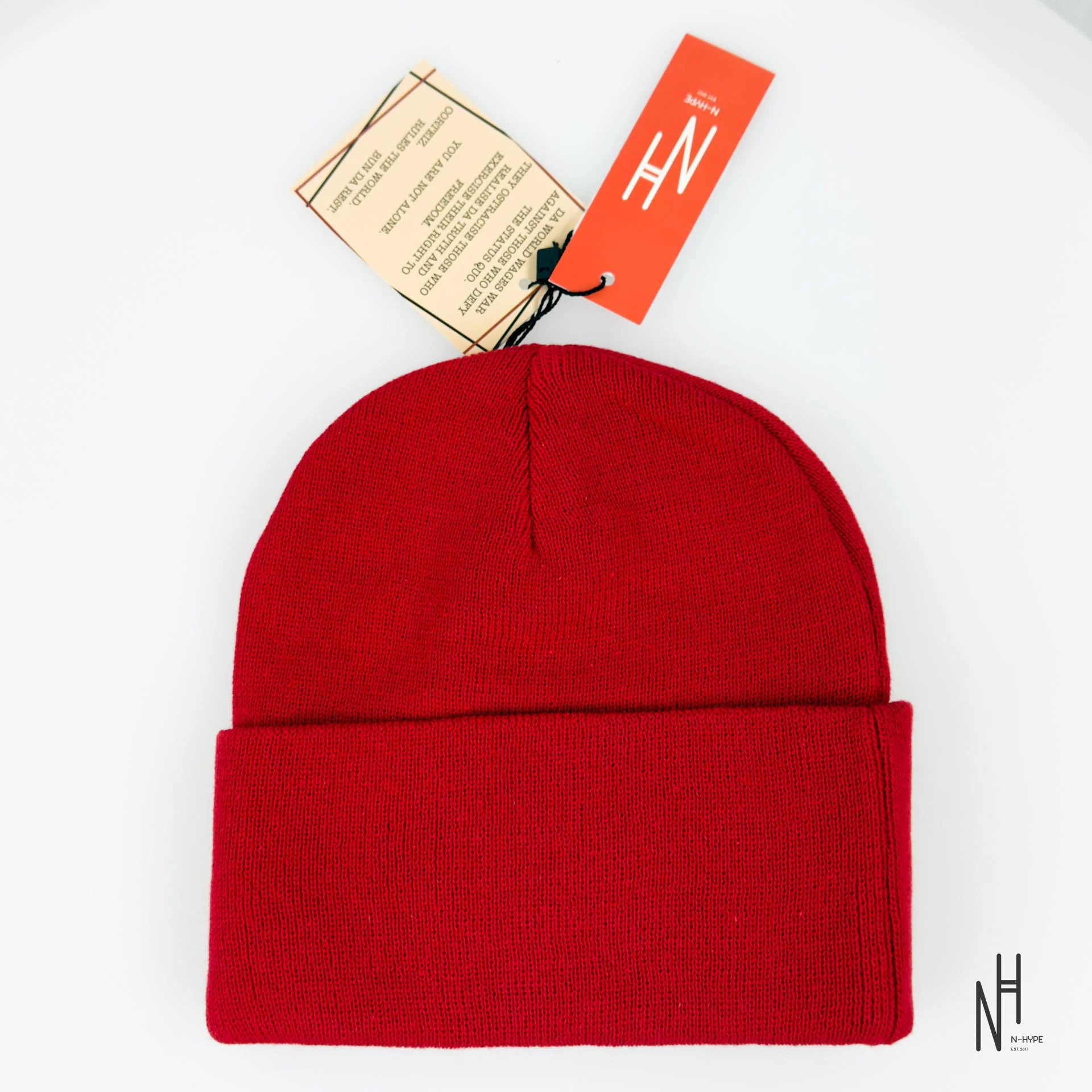 Corteiz Allstarz Folded Beanie Red/Black - Image 2