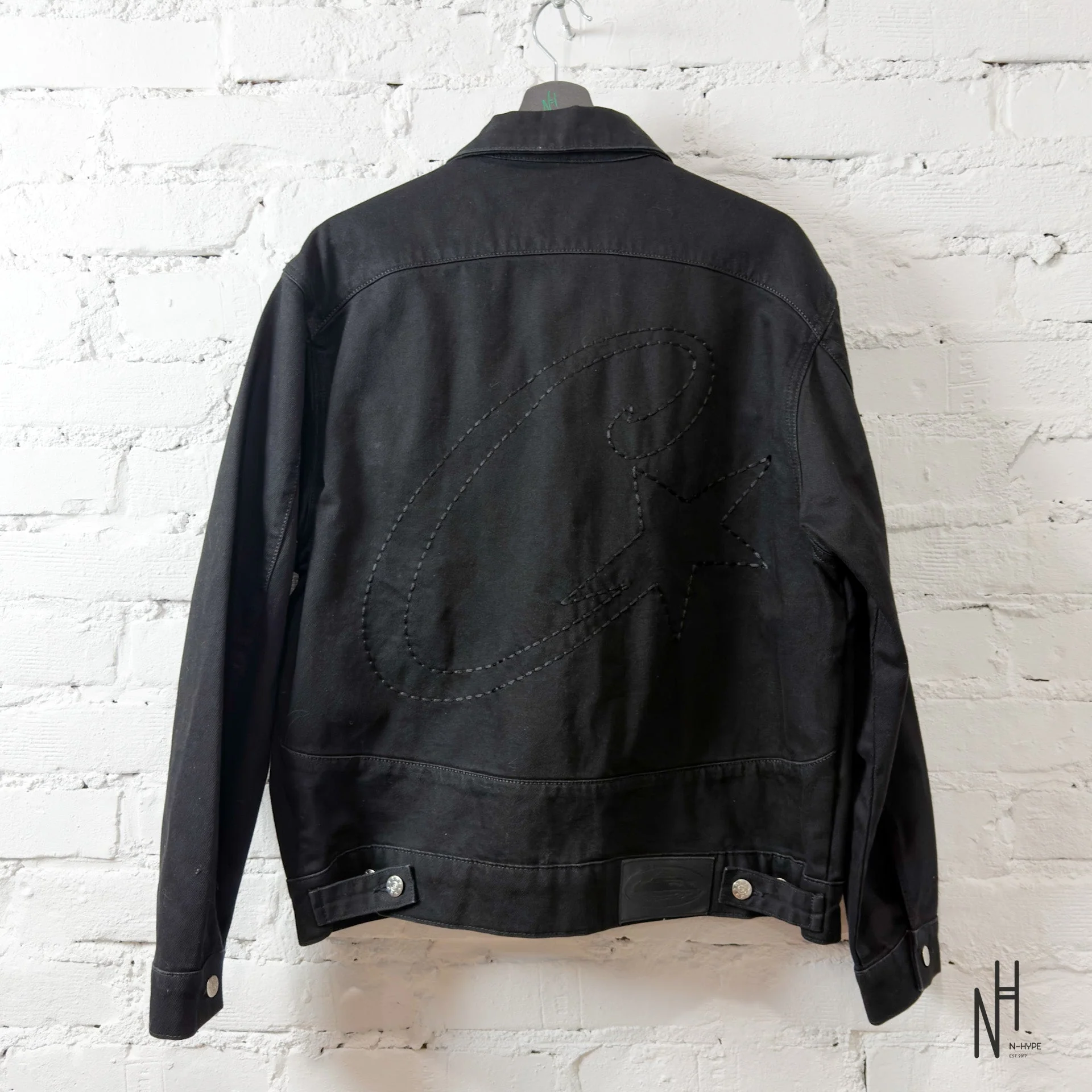 Corteiz C-Star Stitch Down Denim Jacket Black - Image 3