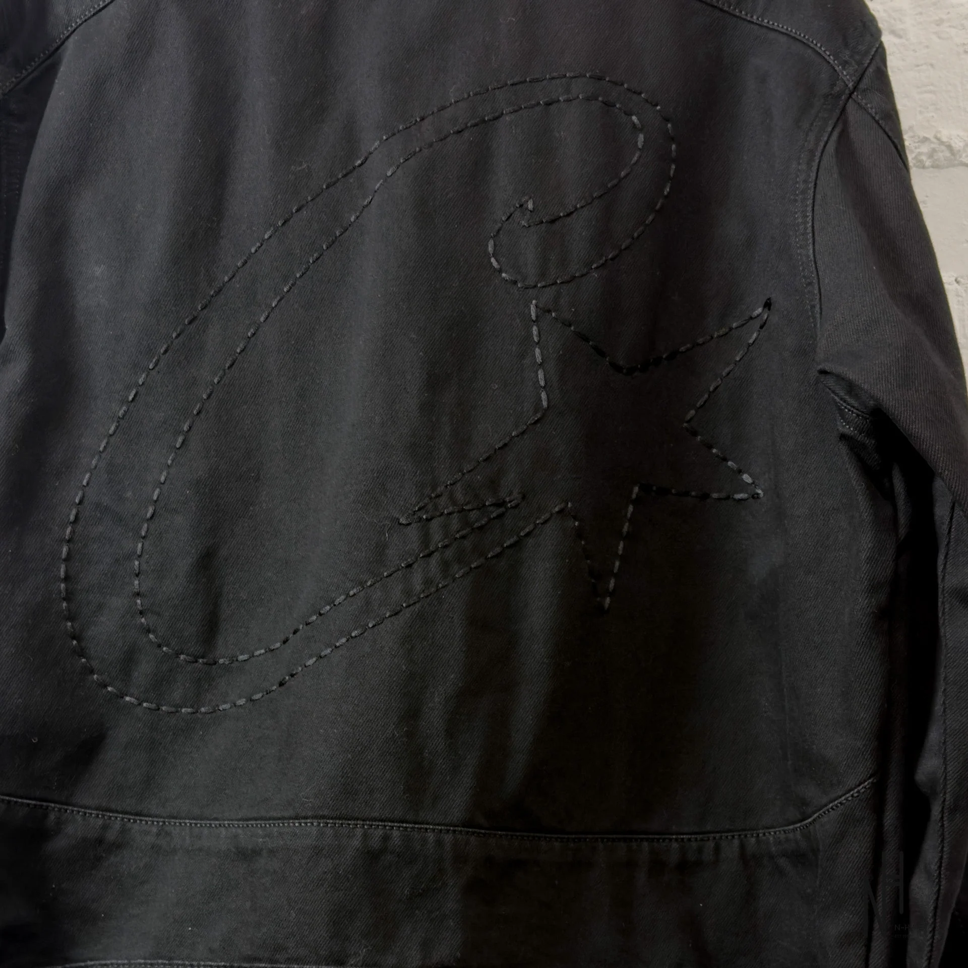 Corteiz C-Star Stitch Down Denim Jacket Black - Image 6