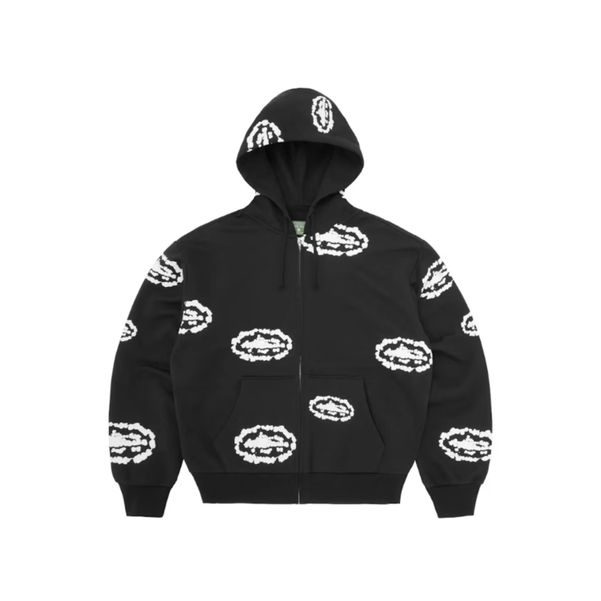 Corteiz x Denim Tears Island Wreath Zip Hoodie Black