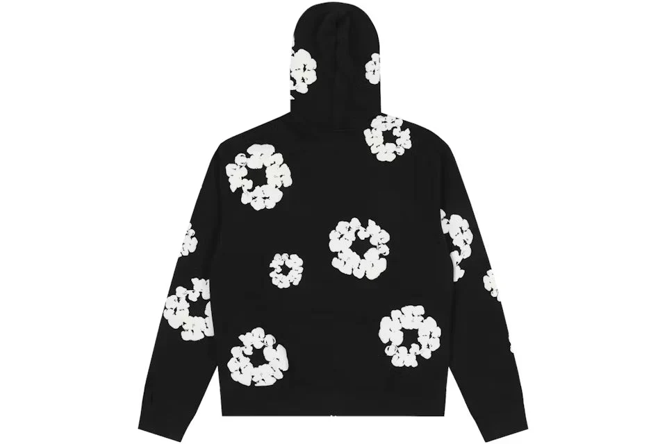 Denim Tears Cotton Wreath Zip Hoodie Black - Image 2