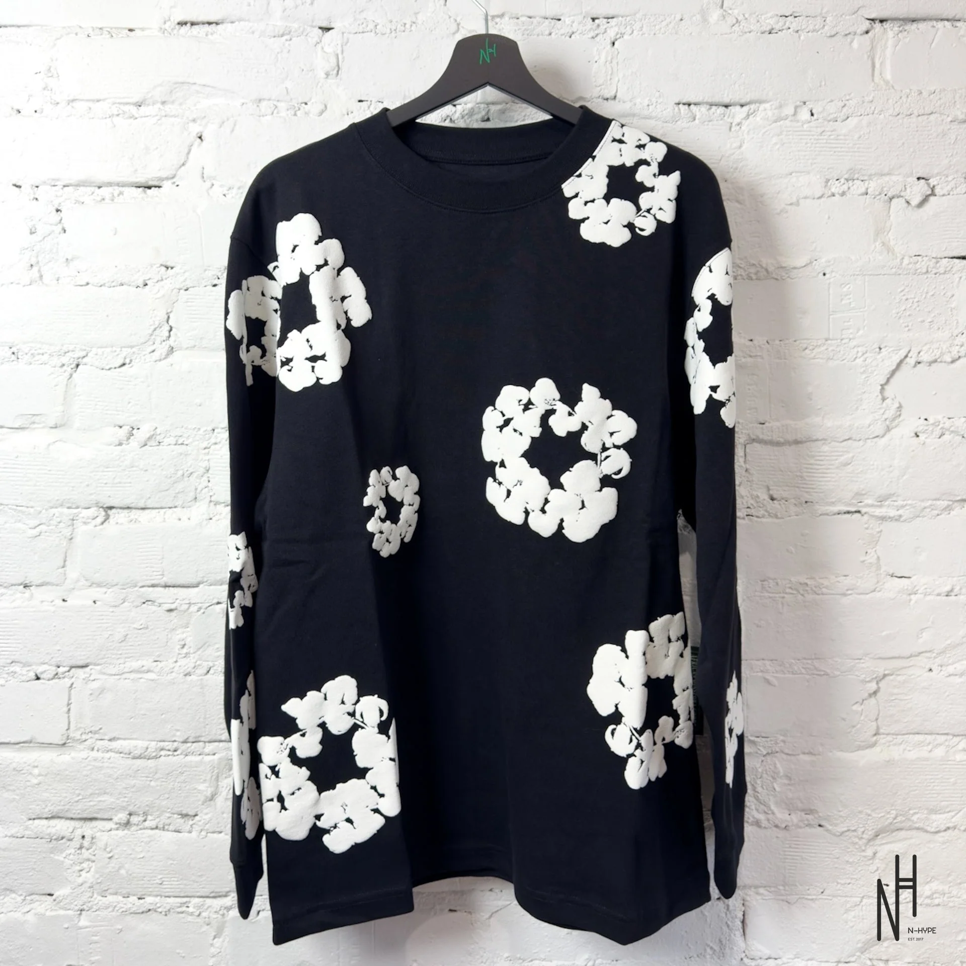 Denim Tears Long Sleeve Cotton Wreath T-shirt Black - Image 2