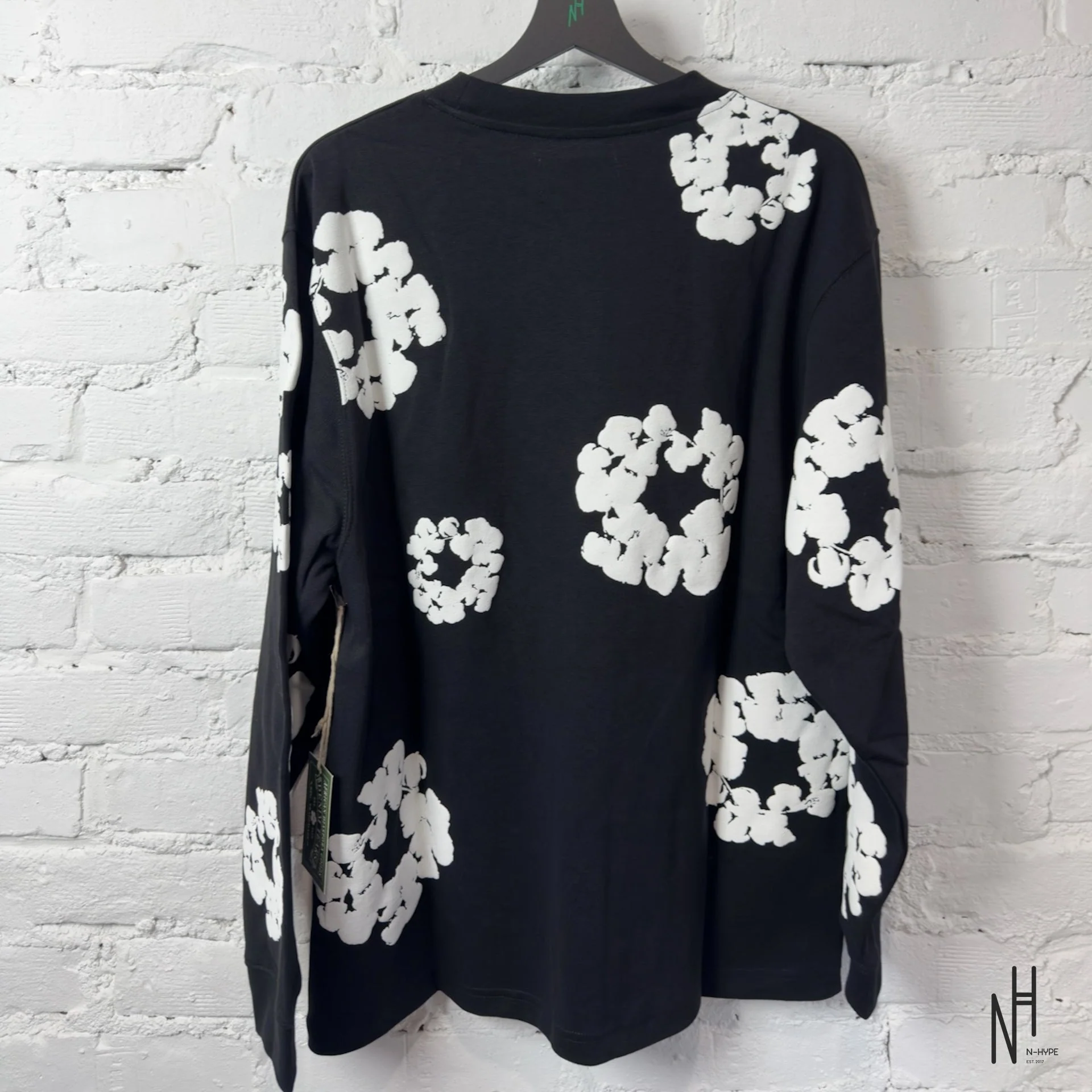 Denim Tears Long Sleeve Cotton Wreath T-shirt Black - Image 3