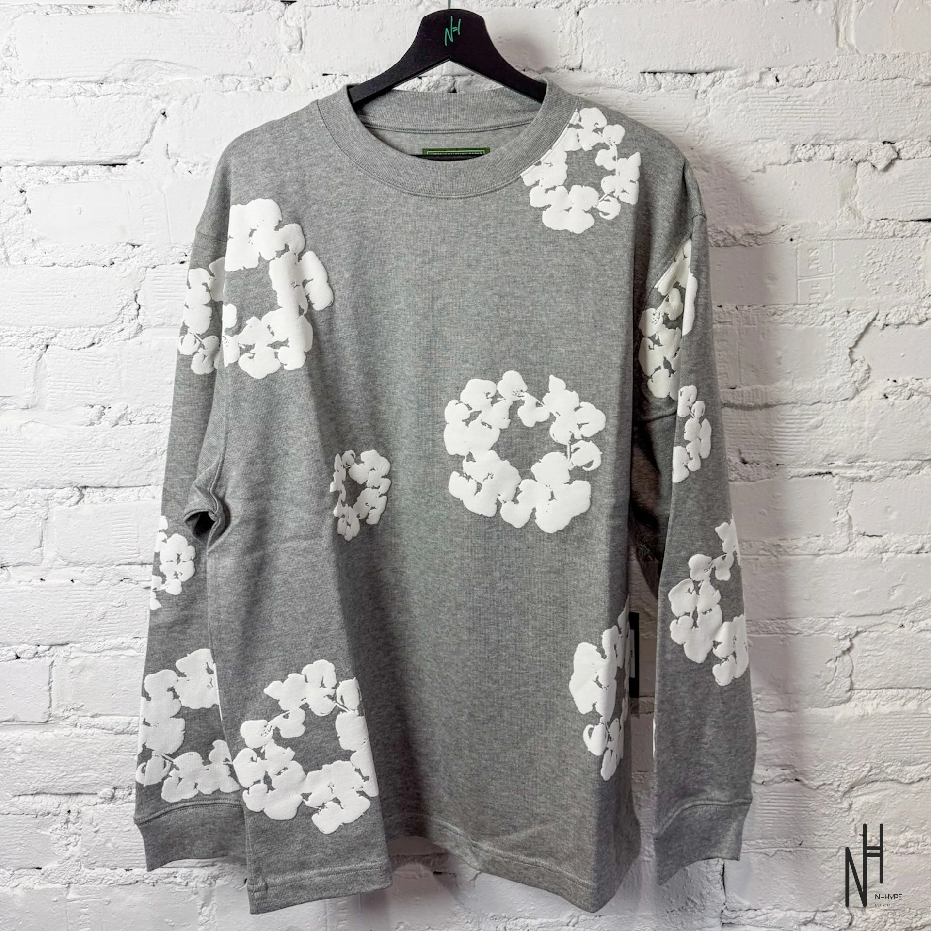Denim Tears Long Sleeve Cotton Wreath T-shirt Grey - Image 2