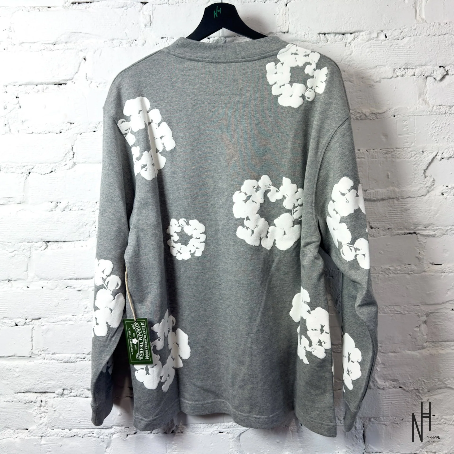 Denim Tears Long Sleeve Cotton Wreath T-shirt Grey - Image 3