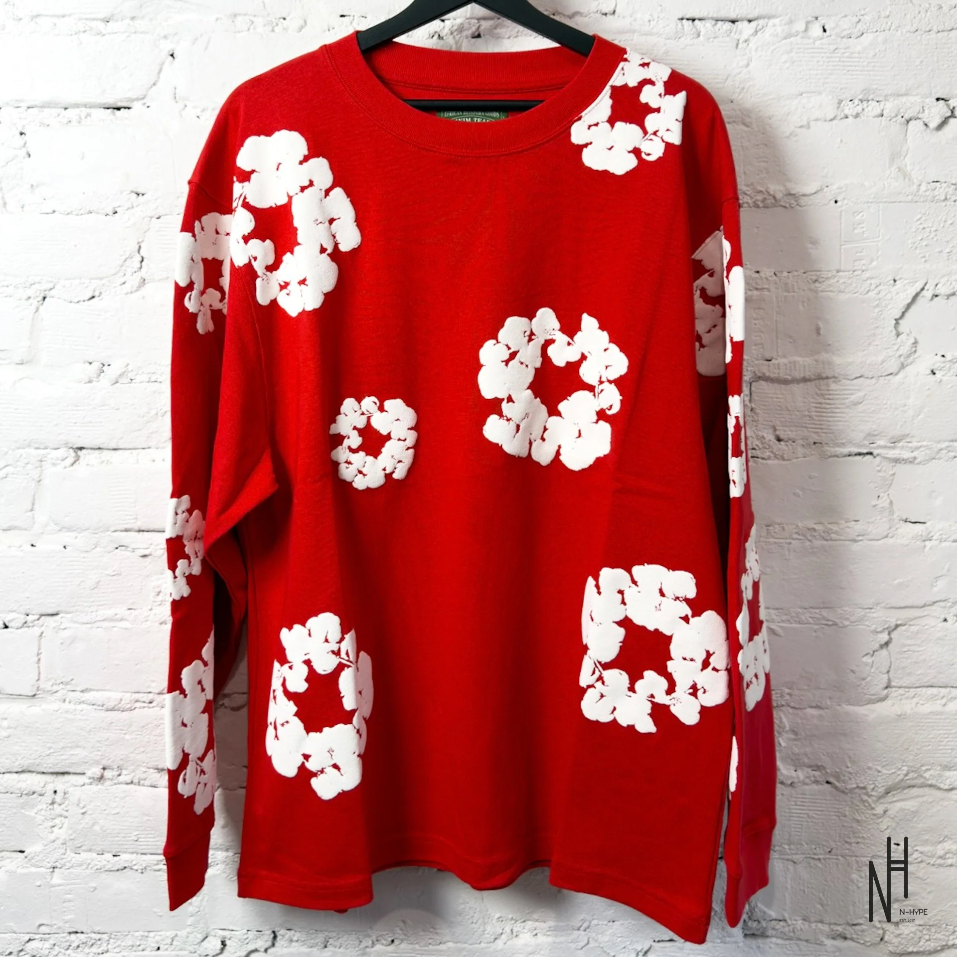 Denim Tears Long Sleeve Cotton Wreath T-shirt Red - Image 2